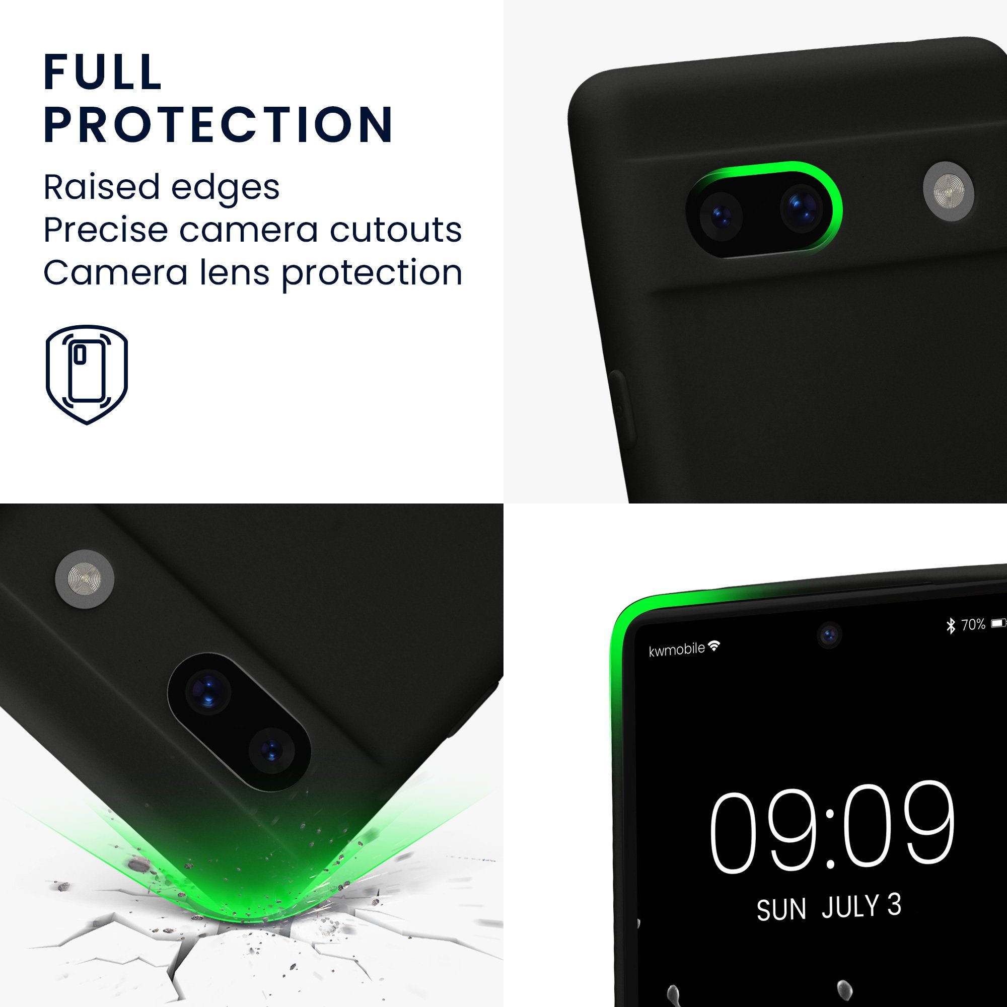 kwmobile Handyhülle Handyhülle für Google Pixel 7a Hülle, Weiches Handy Silikon Case - Schutzhülle Cover – Bild 3 von 5