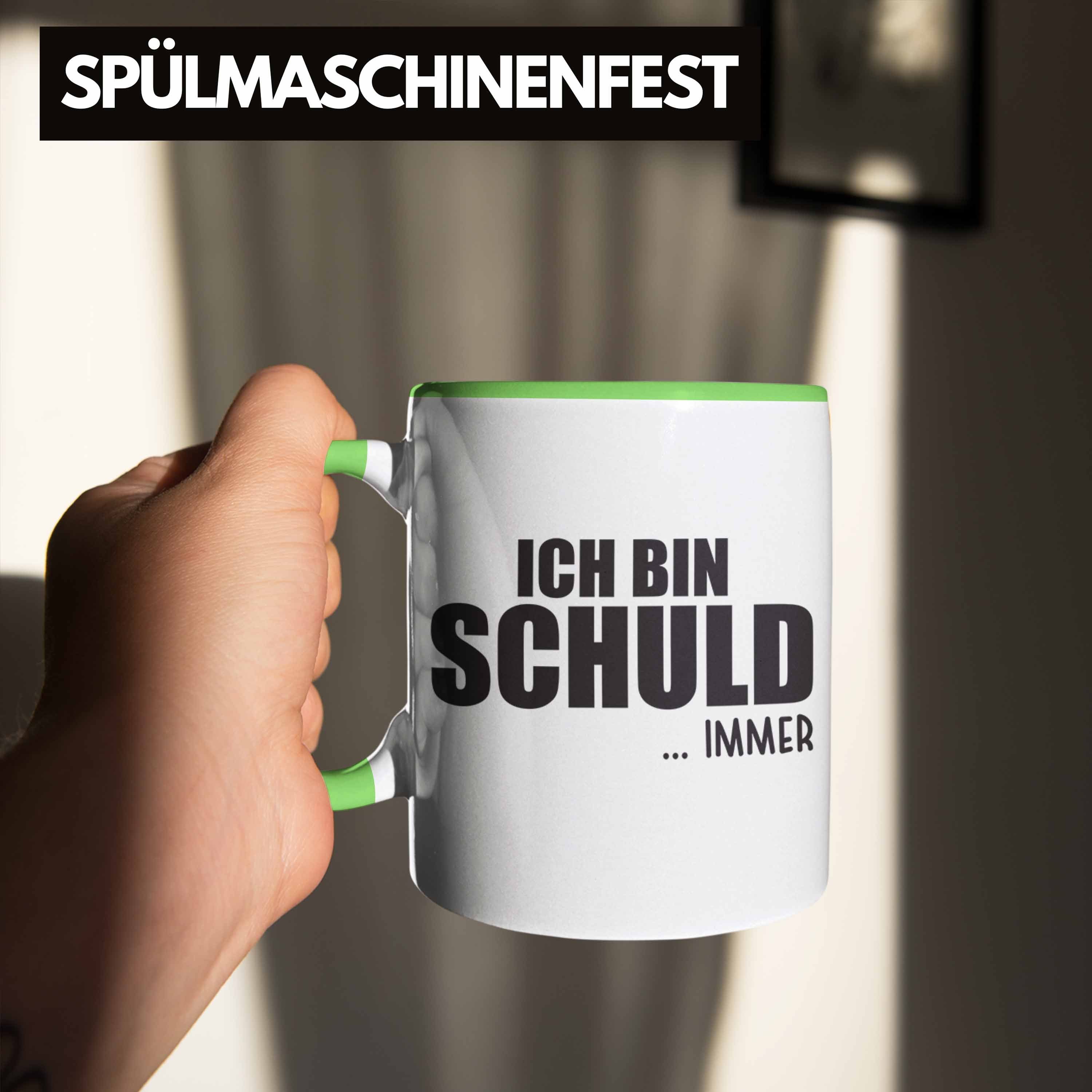 Kollegin mit Tasse Schuld Tasse Büro - Grün Trendation IMMER Spruch Bin für Ich Kollege Arbeit Bürotasse Lustige Trendation