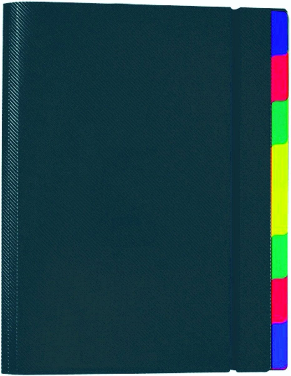 FOLDERSYS Organisationsmappe Ordnungsmappe A4 PP 8 Fächer schwarz.