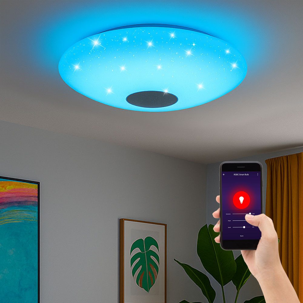 EGLO LED Deckenleuchte, LED-Leuchtmittel fest verbaut, Kaltweiß, Warmweiß, Neutralweiß, Tageslichtweiß, Farbwechsel, Smart Home Deckenlampe Deckenleuchte LED CCT Wohnzimmer Smart App