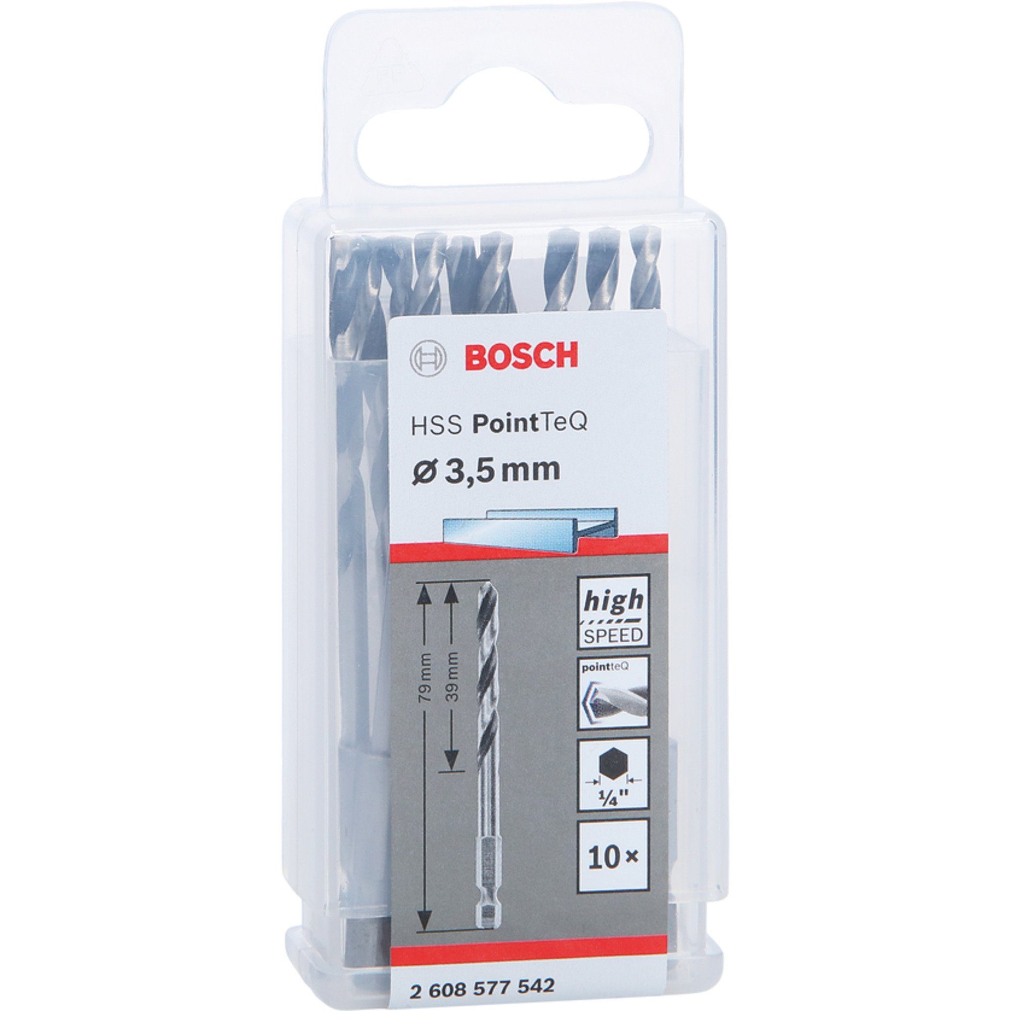 BOSCH Bohrer- und Bitset Bosch Professional HSS-Spiralbohrer PointTeQ Hex