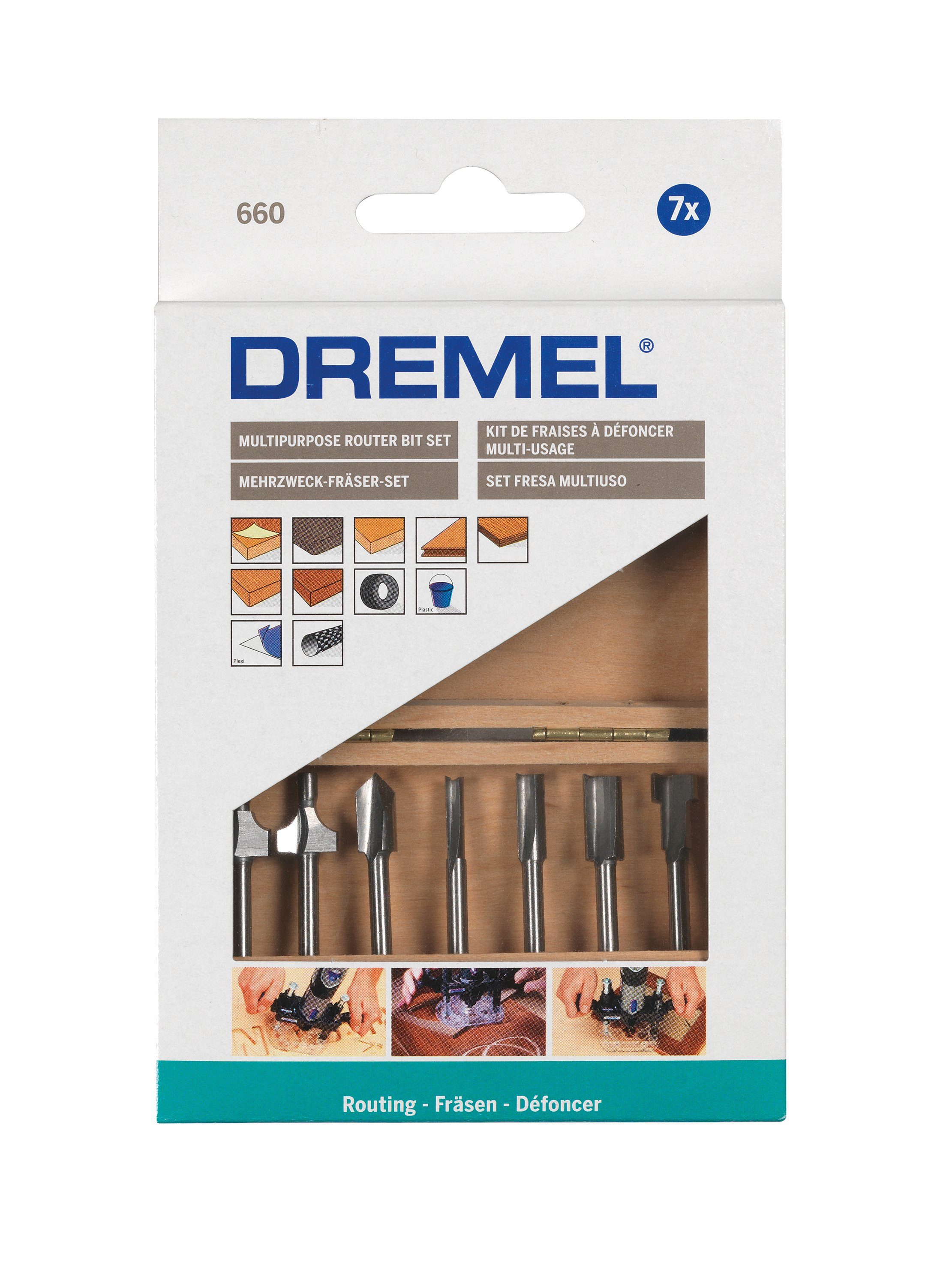 DREMEL 7-tlg., Werkzeugset, Mehrzweck-Fräser-Set