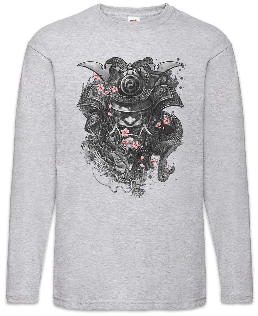 Langarmshirt Samurai Cherry Blossoms Langarm T-Shirt Kirschblüten Blüten Japan