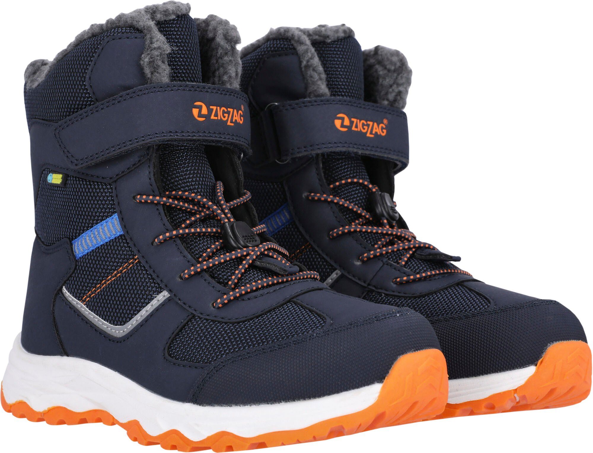 WP und Winterboots wärmend wasserdicht Balful ZIGZAG blau-orange