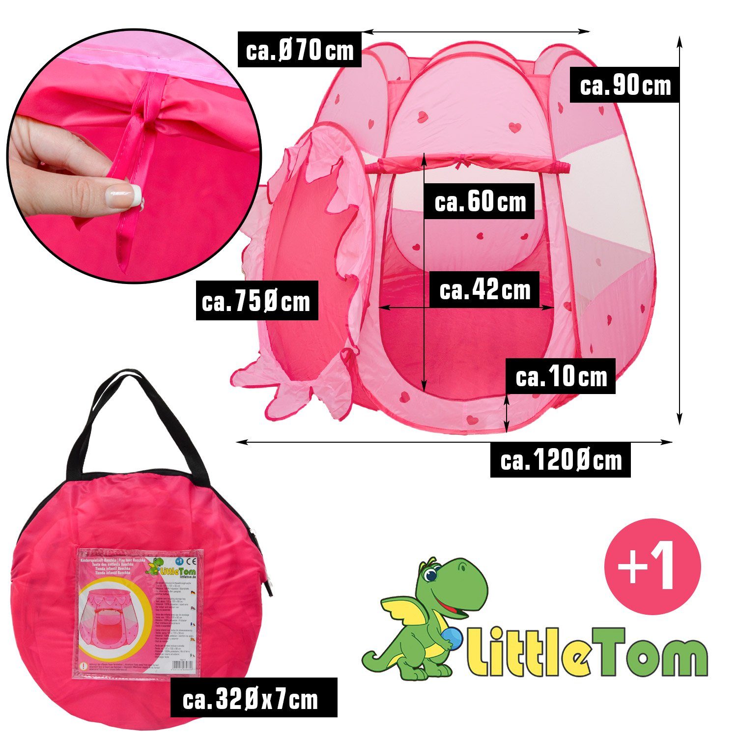 LittleTom Spielzelt für Kinder - Pop Up Kinderspielzelt - Bällebad Zelt Ind günstig online kaufen