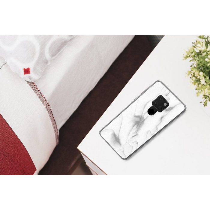 MuchoWow Handyhülle Marmor - Grau - Weiß - Abstrakt - Marmoroptik Phone Case Handyhülle Huawei Mate 20 Silikon Schutzhülle OR12384