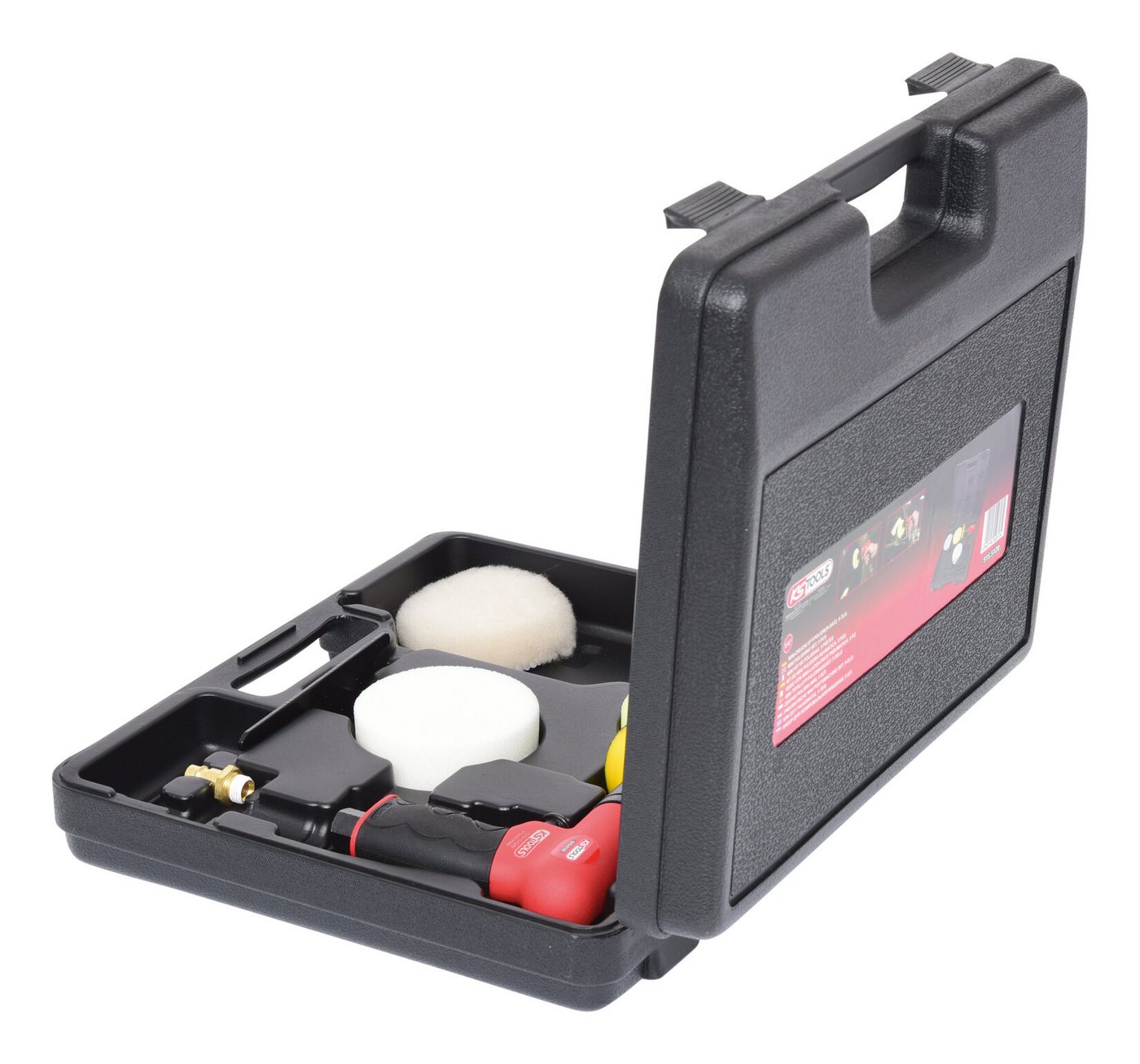 Thumbnail - KS Tools Poliermaschine, 2500 max. U/min, (5 tlg), 1/4" Mini-Druckluft-Polierer-Satz, 5-teilig