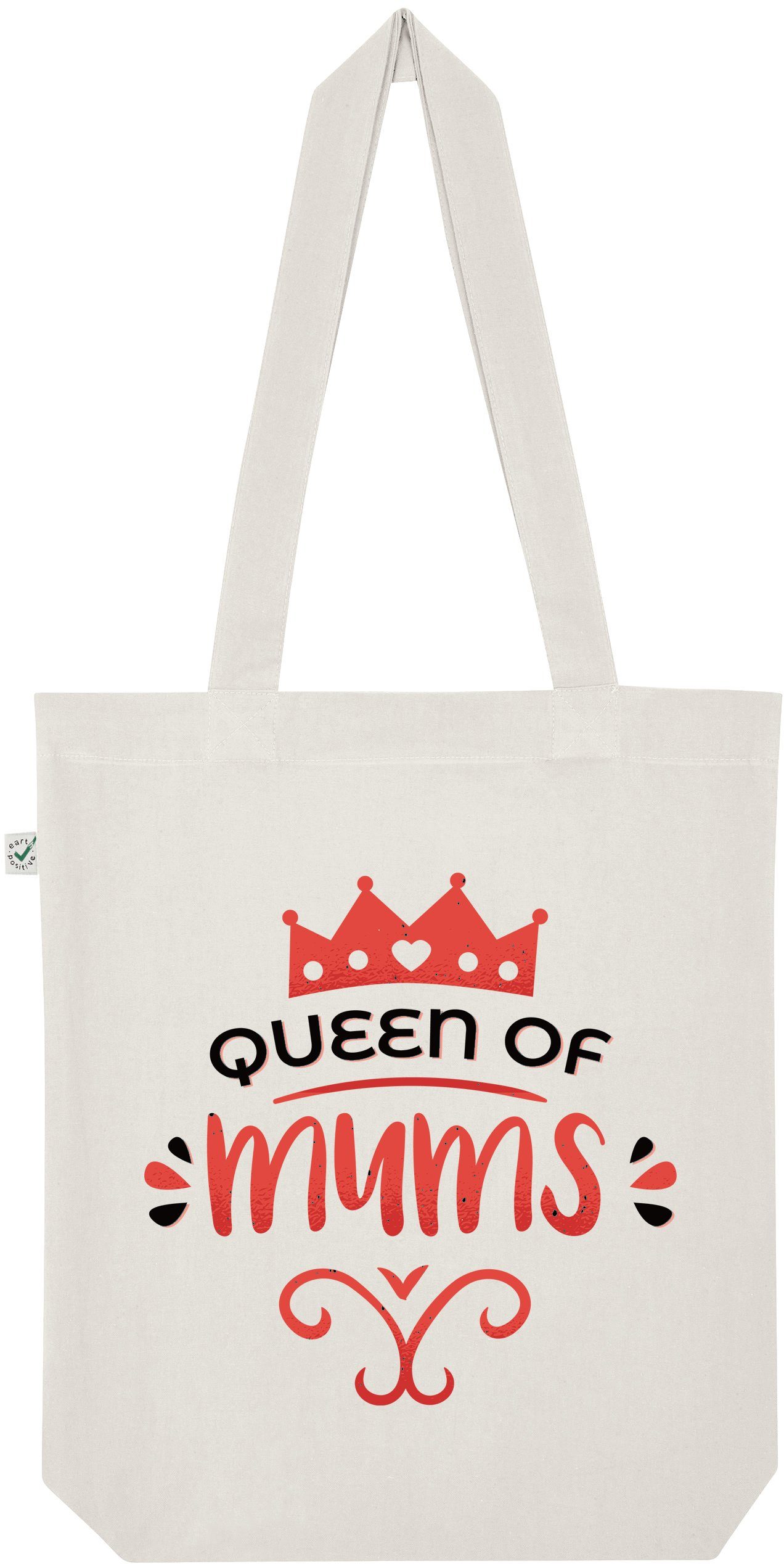 Tragetasche "Queen Of Mums" Jutebeutel Tasche Lange Henkel