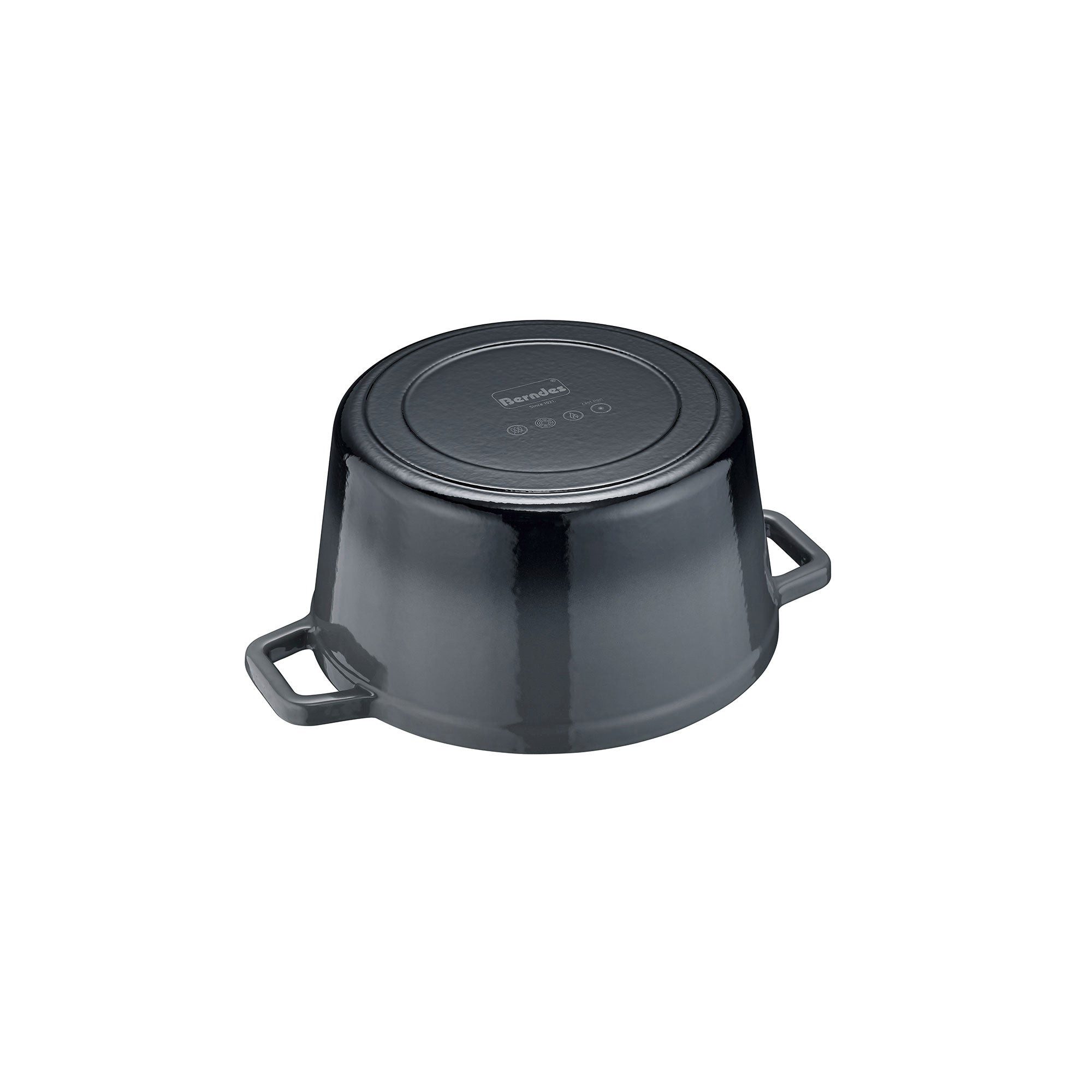 Berndes Bräter 20cm, rund, Gusseisen, schwarz/grau - b.iron, Eisenguss