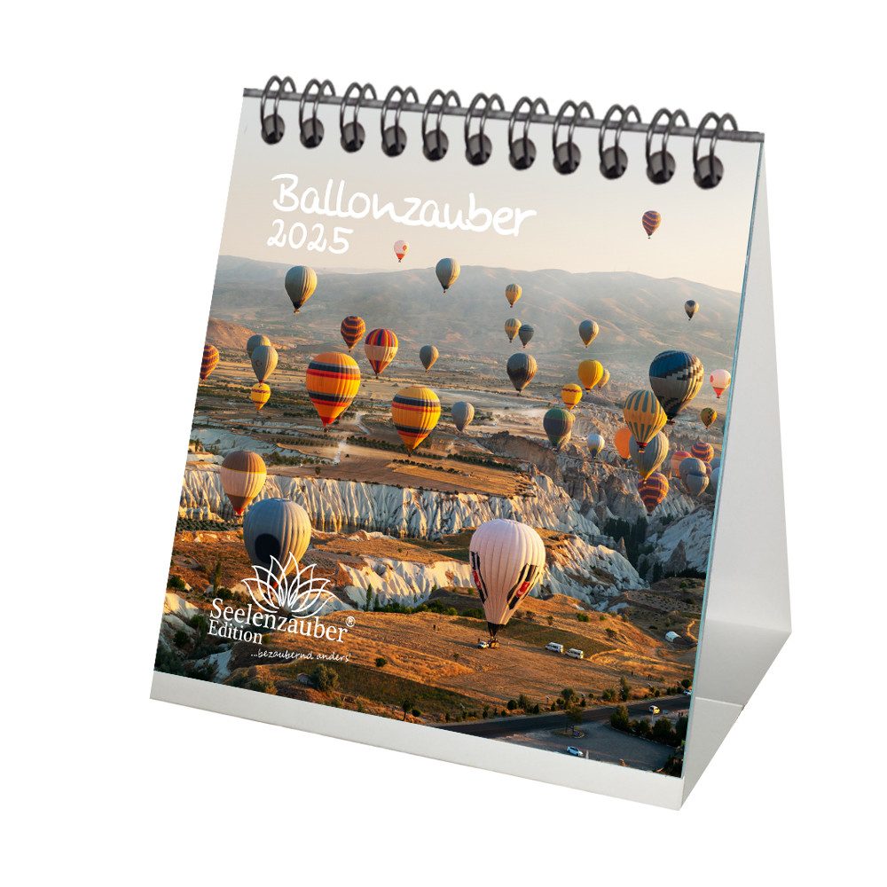 Seelenzauber Tischkalender Ballonzauber Kalender für 2025 Format 10cm x 10cm Heißluftballon