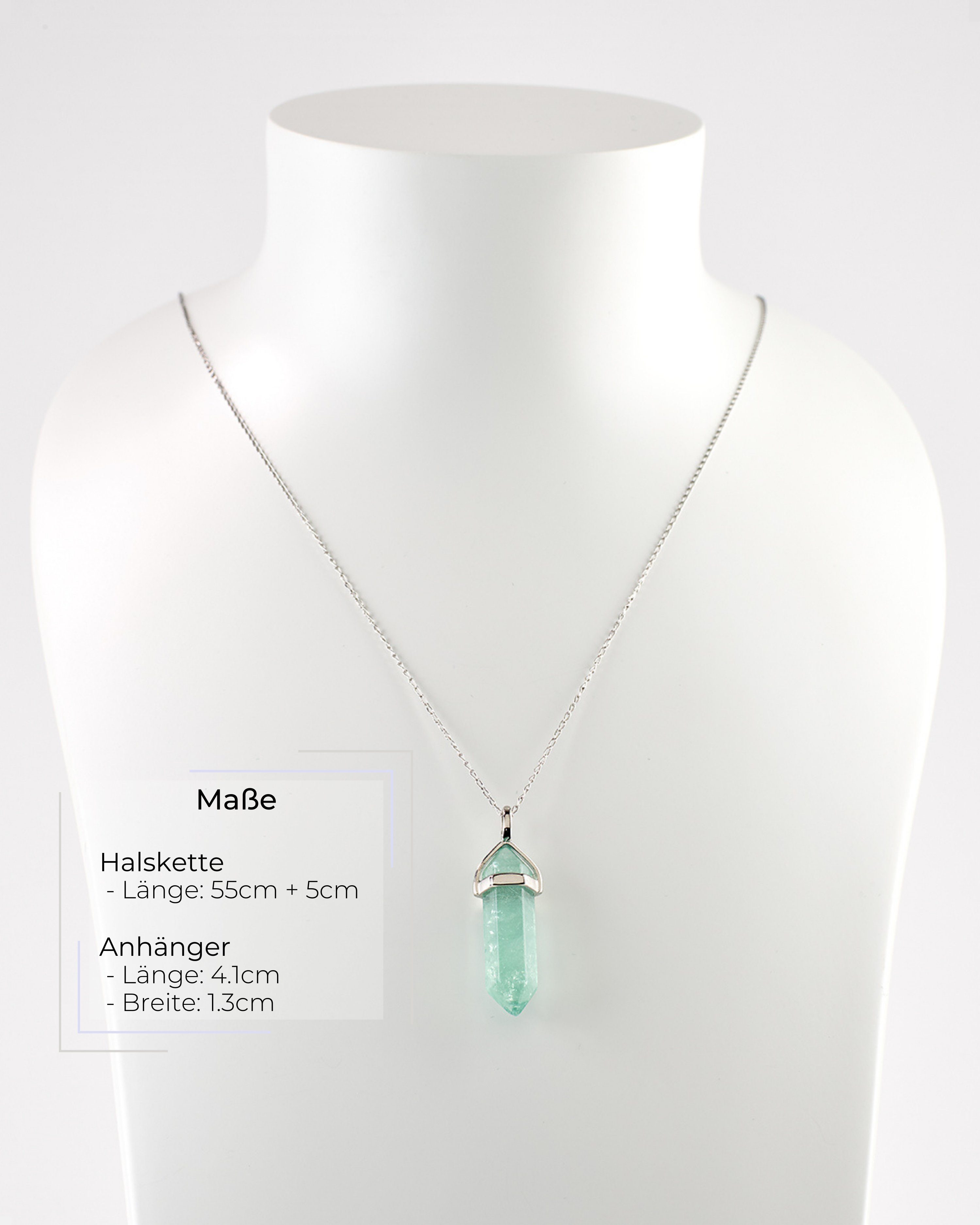 LAVISA Kette mit Anhänger LAVISA Obelisk Edelstein Halskette silber, echte Kristalle, Naturstein, Edelstein Halskette Schmuck Kristall Naturstein Edelsteinkette