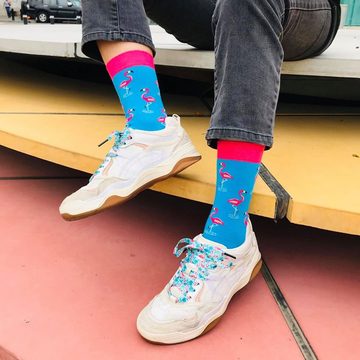 TwoSocks Freizeitsocken Alpaka Socken und Flamingo Socken für Damen und Herren, Einheitsgröße (2 Paar)