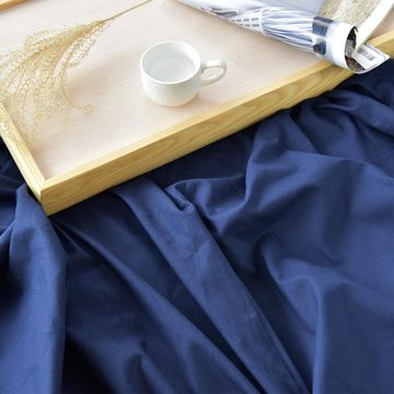 Bettlaken 2er Pack gewebtes Bettlaken, NatureMark, 100% Baumwolle, Gummizug: ohne, (2 Stück), Laken Haustuch, viele Größen und Farben, 150x250 cm, Navy blau