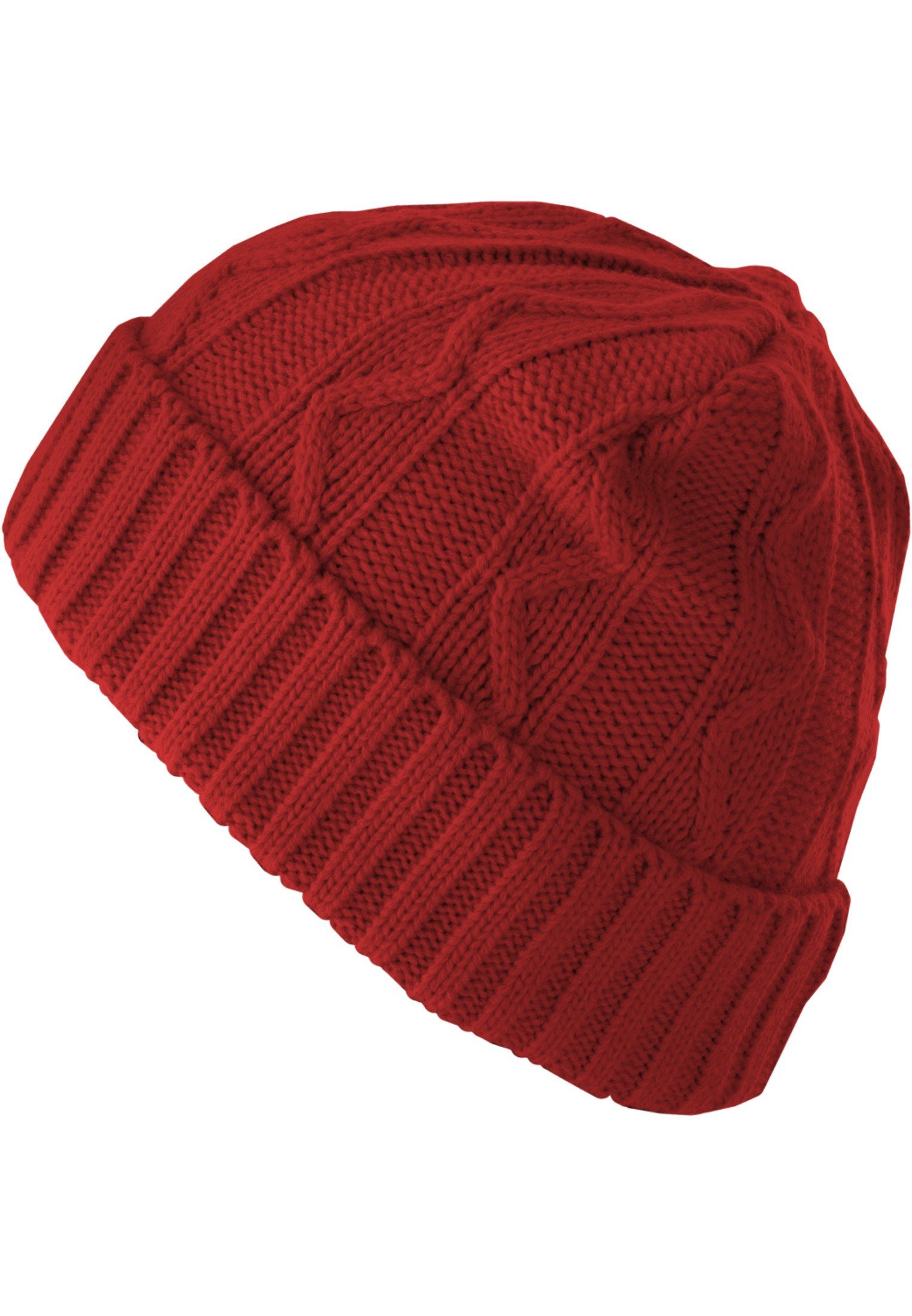 MSTRDS Beanie Accessoires (1-St) Cable Beanie red Flap