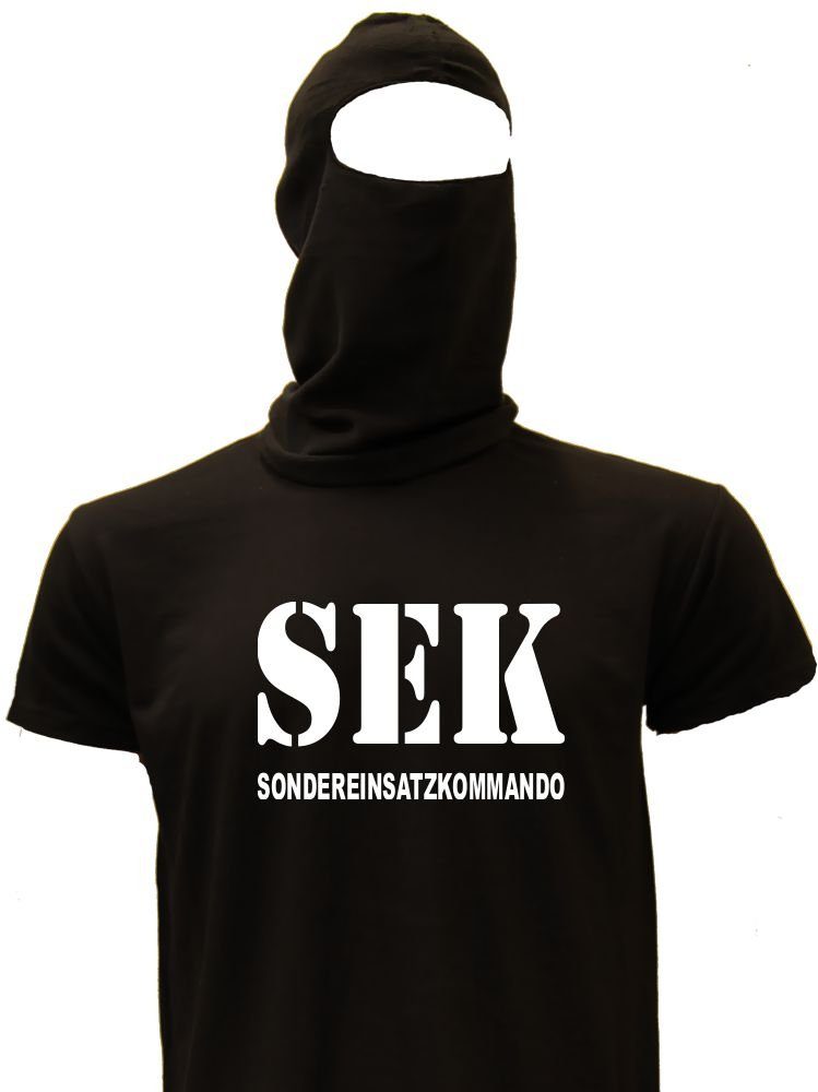 coole-fun-t-shirts Kostüm SEK Kostüm EINSATZKOMMANDO Set Sturmhaube + T-Shirt Kinderkostüm