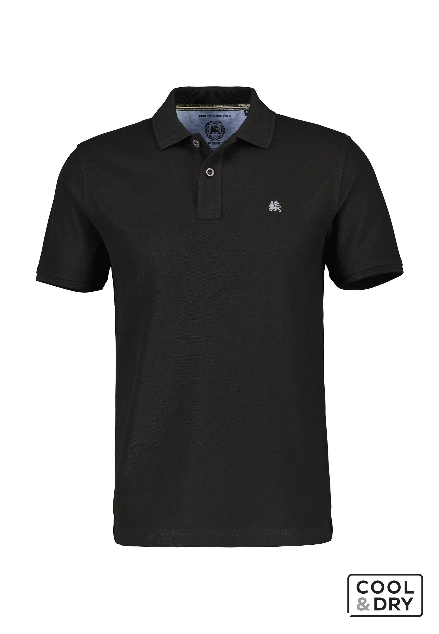 Poloshirt Piquéqualität & BLACK in LERROS LERROS Polostyle Klassischer *Cool Dry*