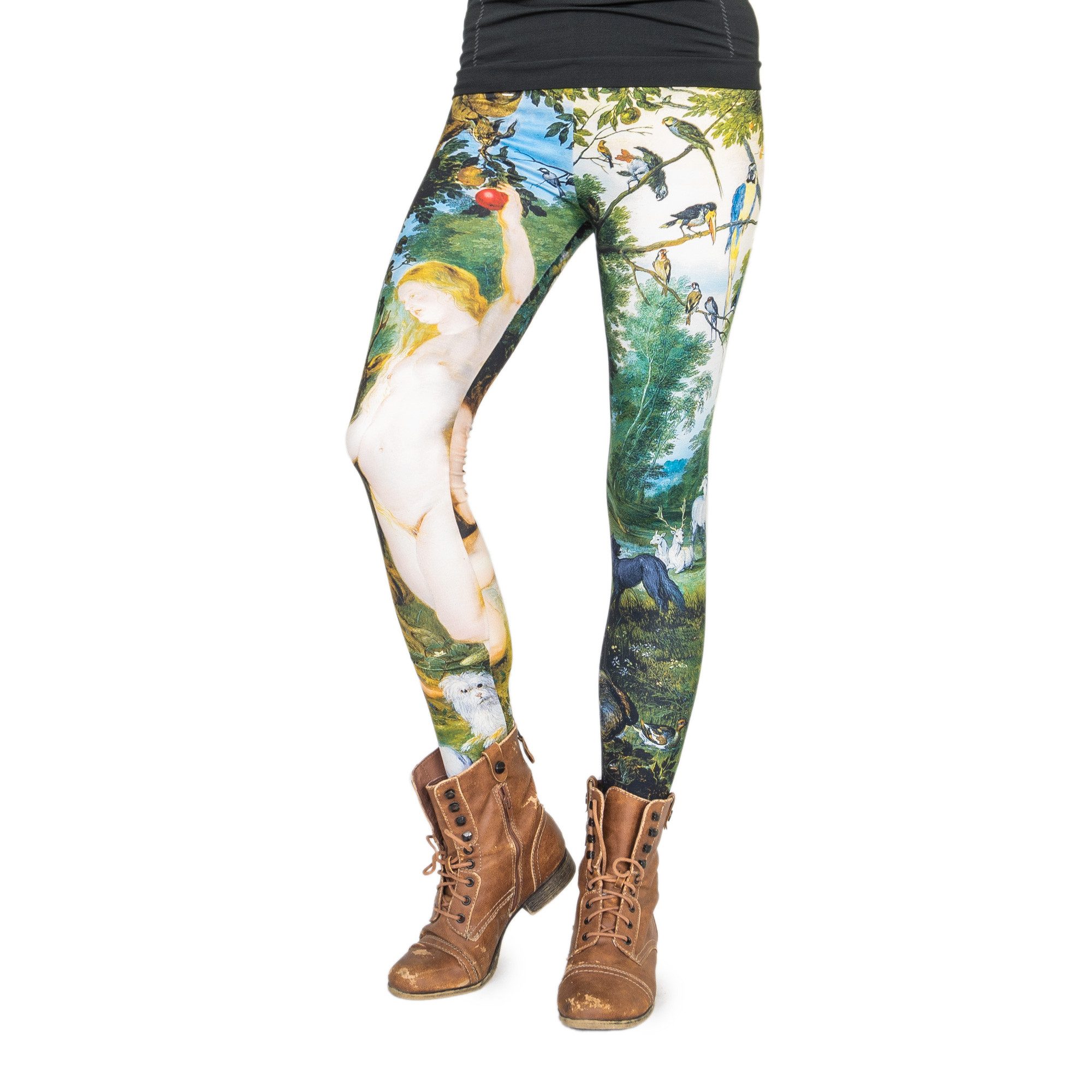 cosey Leggings Bedruckte Motiv-Leggings (Einheitsgröße) - Design Adam & Eva günstig online kaufen