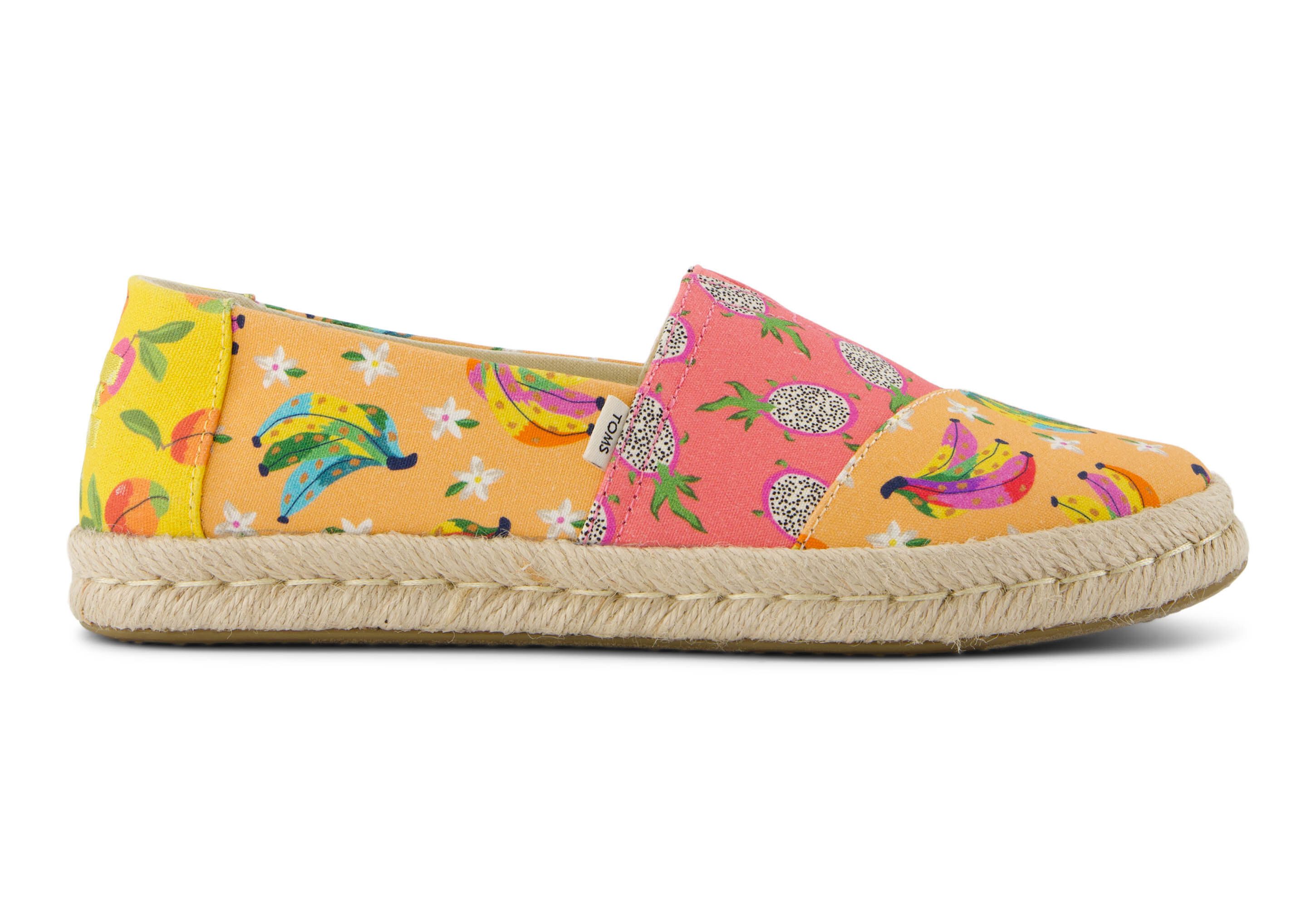 TOMS Alpargata Rope 2.0 Schwarz Florale Spitze Espadrille Espadrille