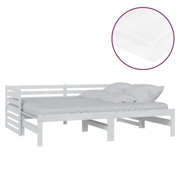 furnicato Bett Ausziehbares Tagesbett 2x(90x200) cm Weiß Massivholz Kiefer
