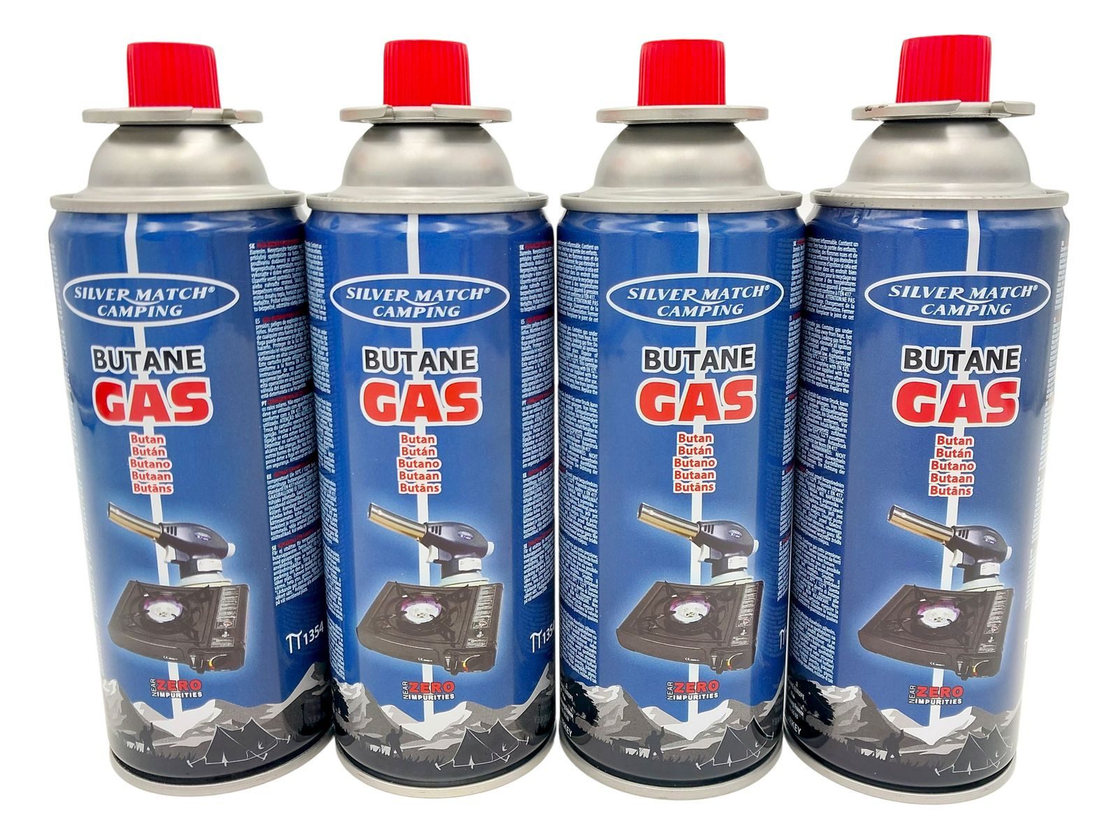 Polyflame Gaskartusche 4x Butangaskartusche Campinggas MSF1a je 220g Gaskartusche für Camping, 4 St.