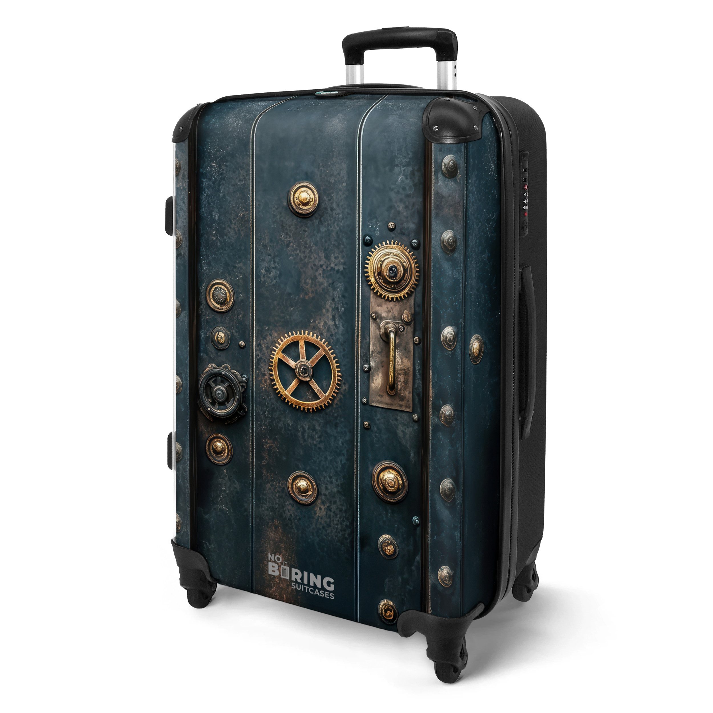 NoBoringSuitcases.com© Hartschalen-Trolley Dampfbunkertür mit Kupferzahnräd günstig online kaufen