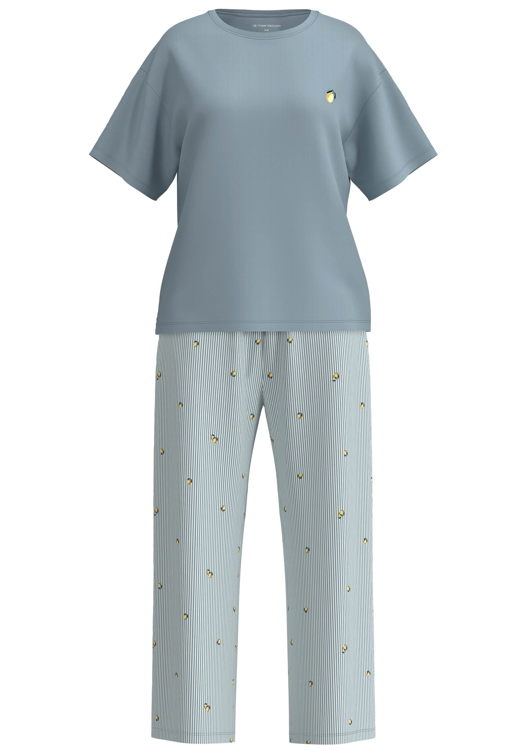 TOM TAILOR Pyjama atmungsaktiv, Viskosemix