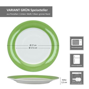 MamboCat Speiseteller 6er Set Variant Grün Speiseteller Ø27cm bunte große Ess-Teller