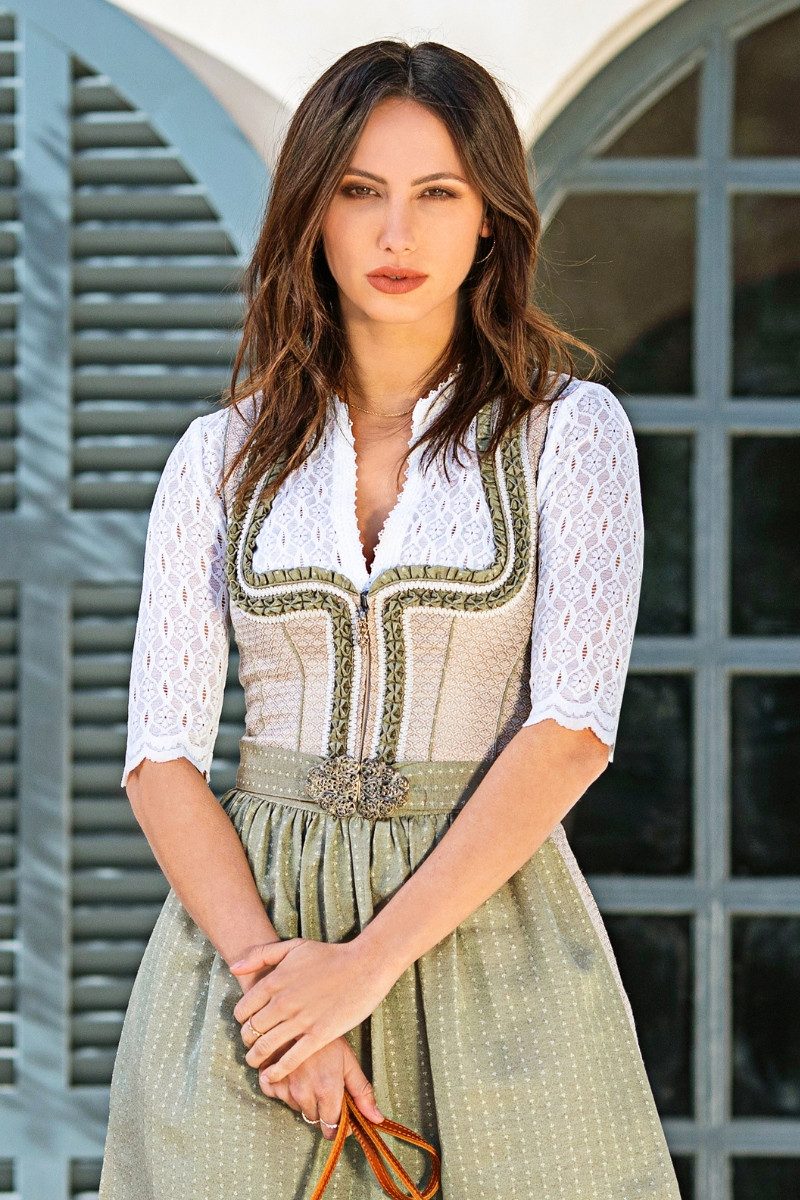 MARJO Dirndl Midi Dirndl 2tlg. - LENI - champagner/salbei mehr