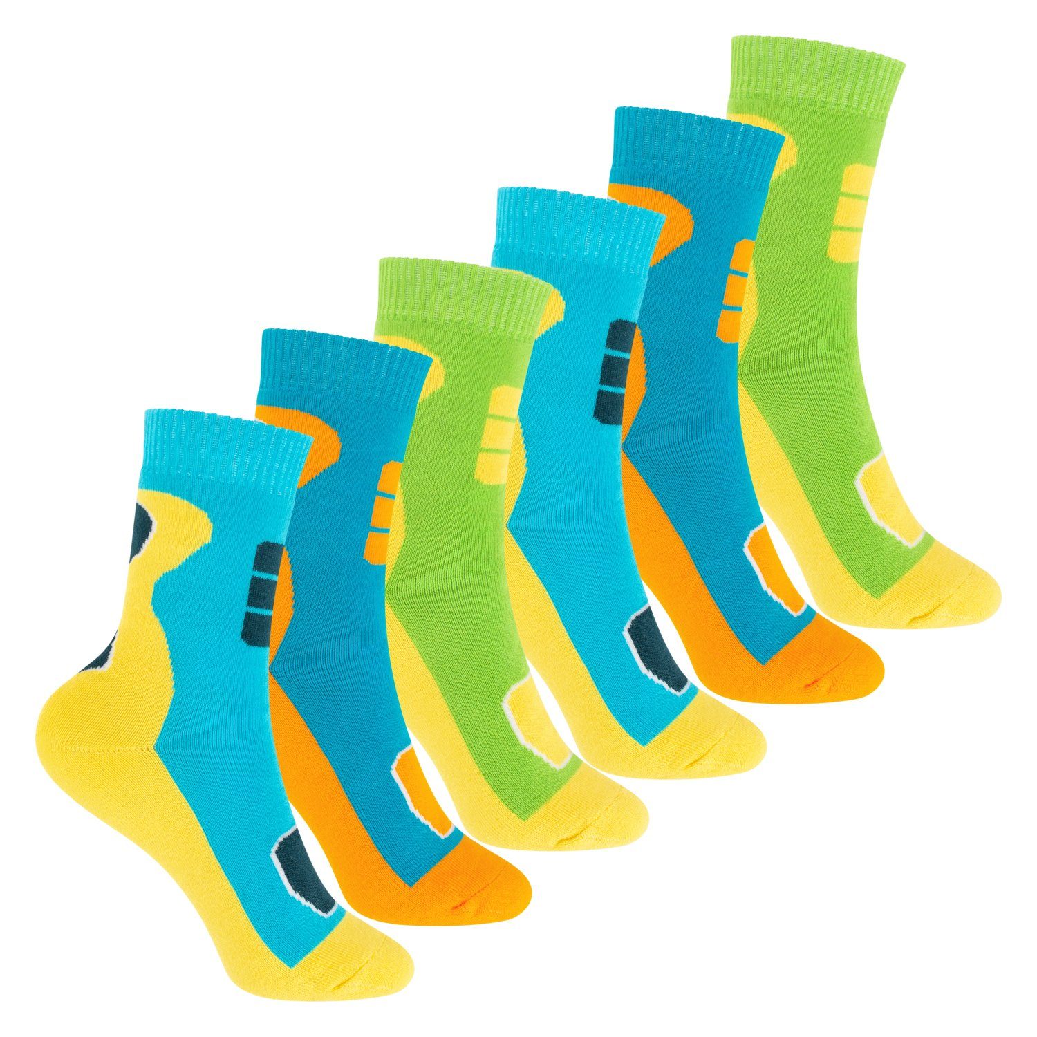 Footstar Thermosocken Bunte Kinder Outdoor Socken (6 Paar) Thermo Wintersocken