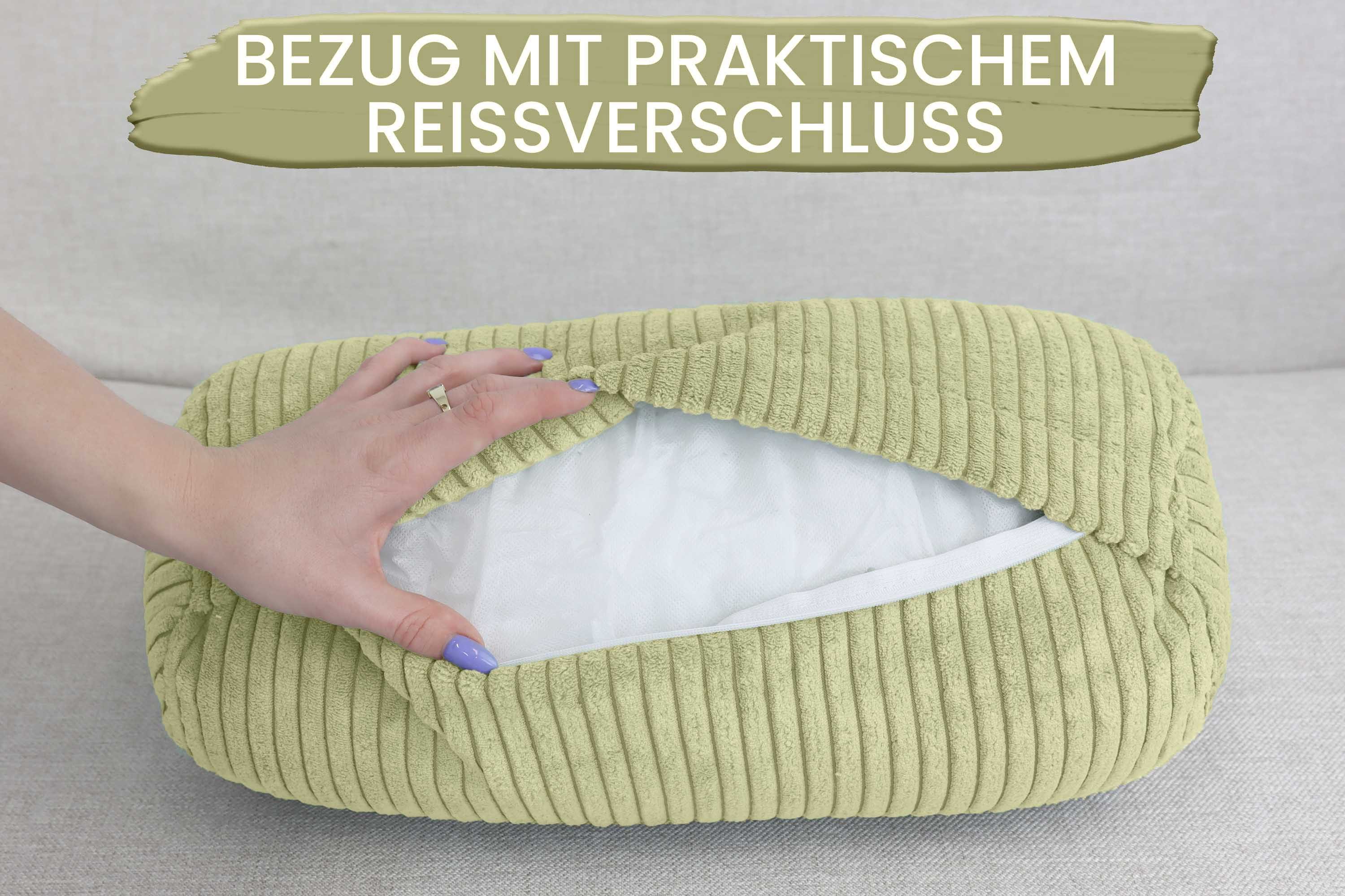 Amilian Nackenrolle mit Bezug 15 x 40 cm - Kissenrolle - mit Nackenrollenbezug - Bettrolle, Kopfstütze, Nackenstütze mit Bezug, ideal als Dekokissen, Sofakissen, Kissen, Kissenrolle, Lagerungskissen, Schlafkissen und für Reisen