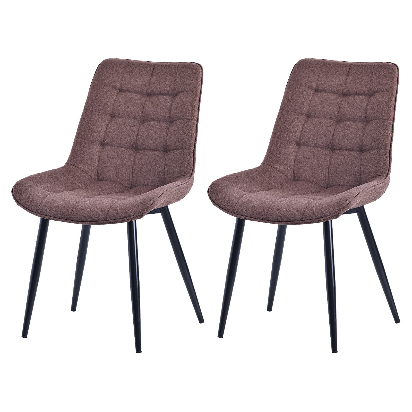 HOMAVO Esszimmerstuhl Stuhlset – Polsterstühle, Samt oder Webstoff, Metall-Füße (Nach EN 12520 geprüft), mit Ergonomischer Rückenlehne und Metallbeinen