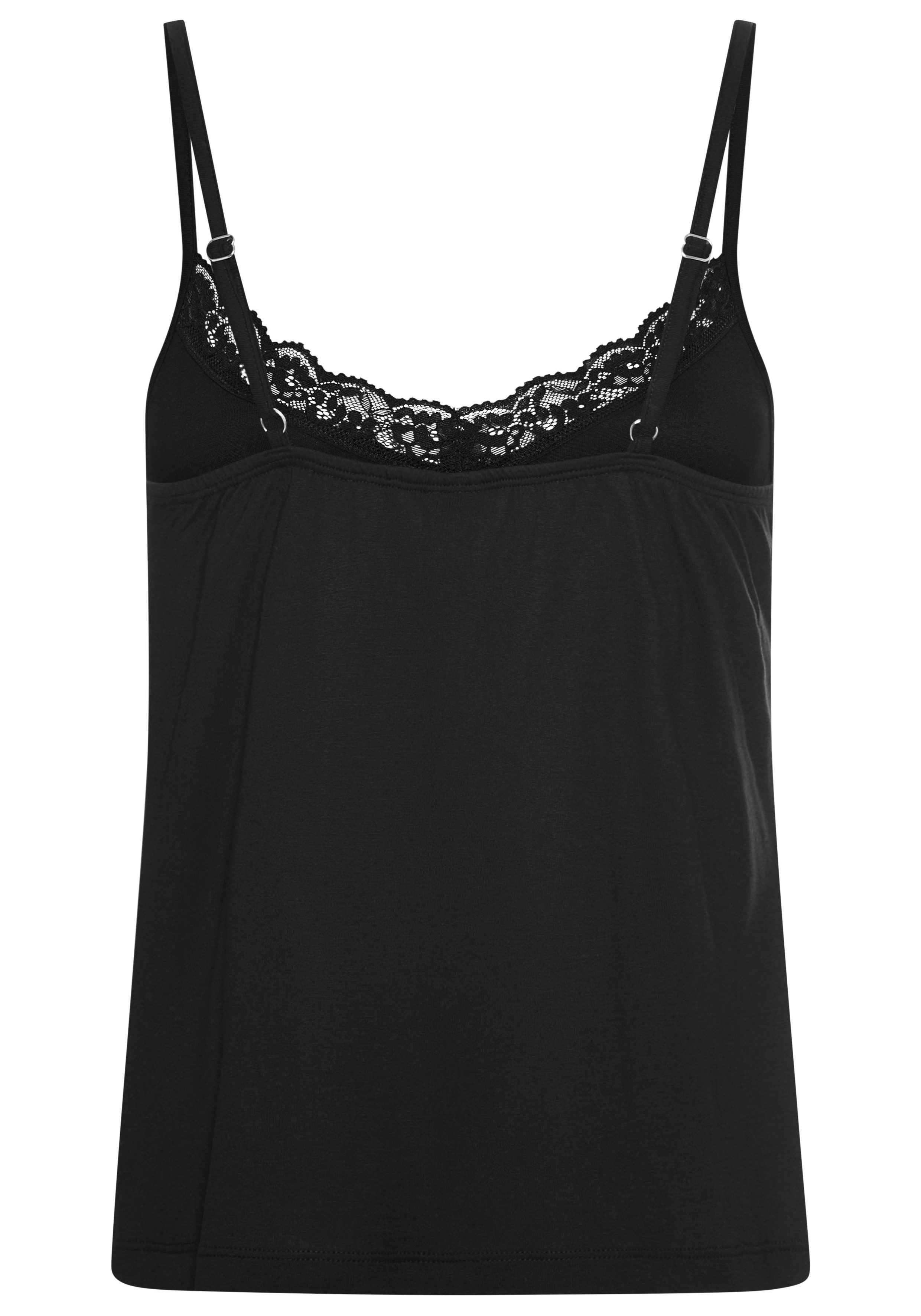 LASCANA Pyjamaoberteil mit Spitze am V-Ausschnitt günstig online kaufen