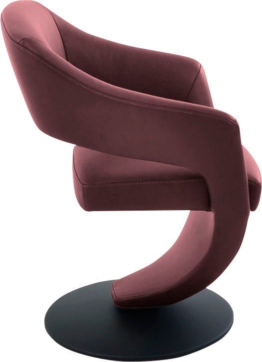 Wohnen Drehstuhl K+W Design carbernet hohem Kansas, schwarz Sitzkomfort, Komfort Drehteller mit Leder-Drehsessel in & 15