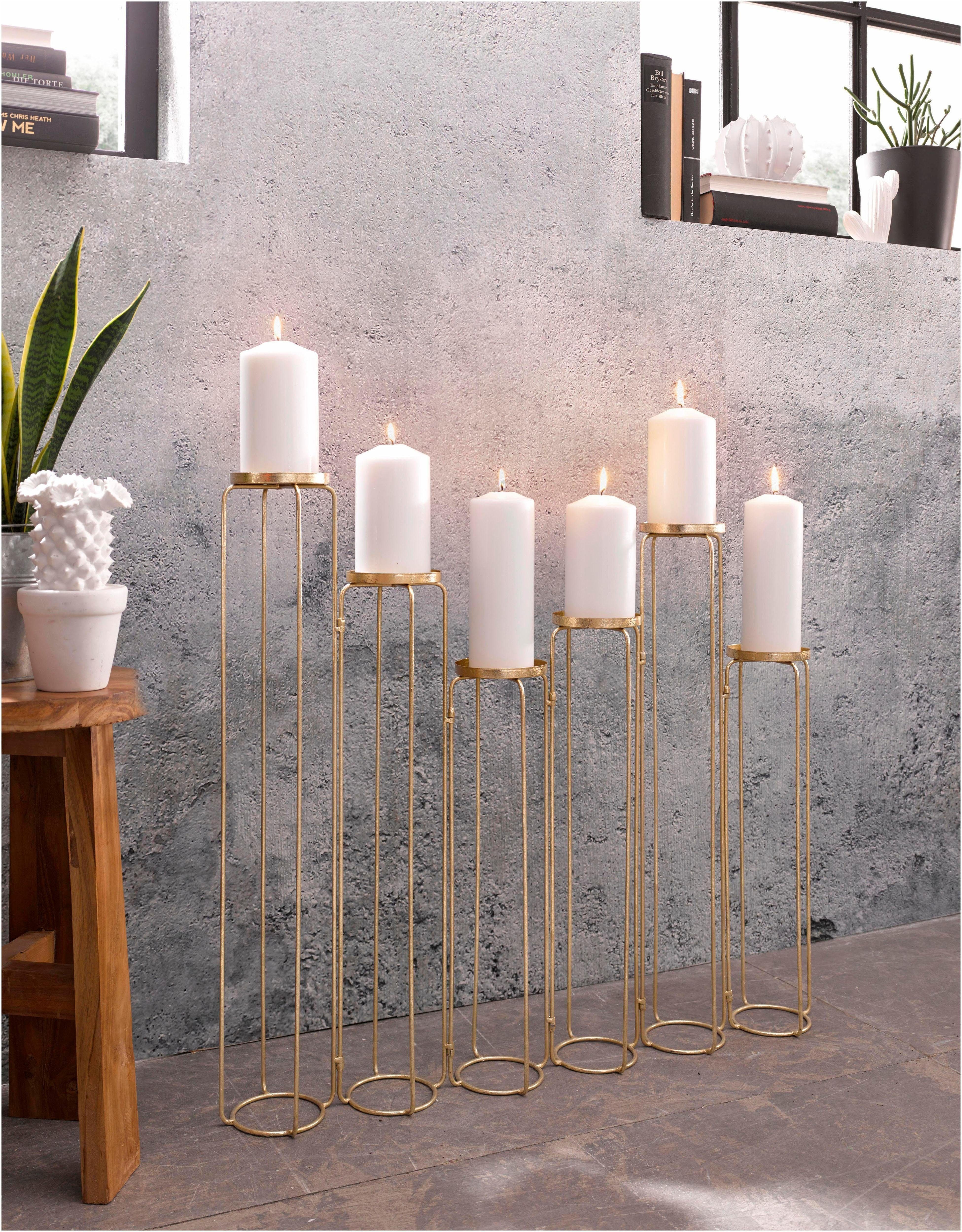 Leonique Kerzenständer (1 goldfarben Stumpenkerzen, aus St), cm, für Metall, stellbar Höhe ca. 65 variabel Mareesa