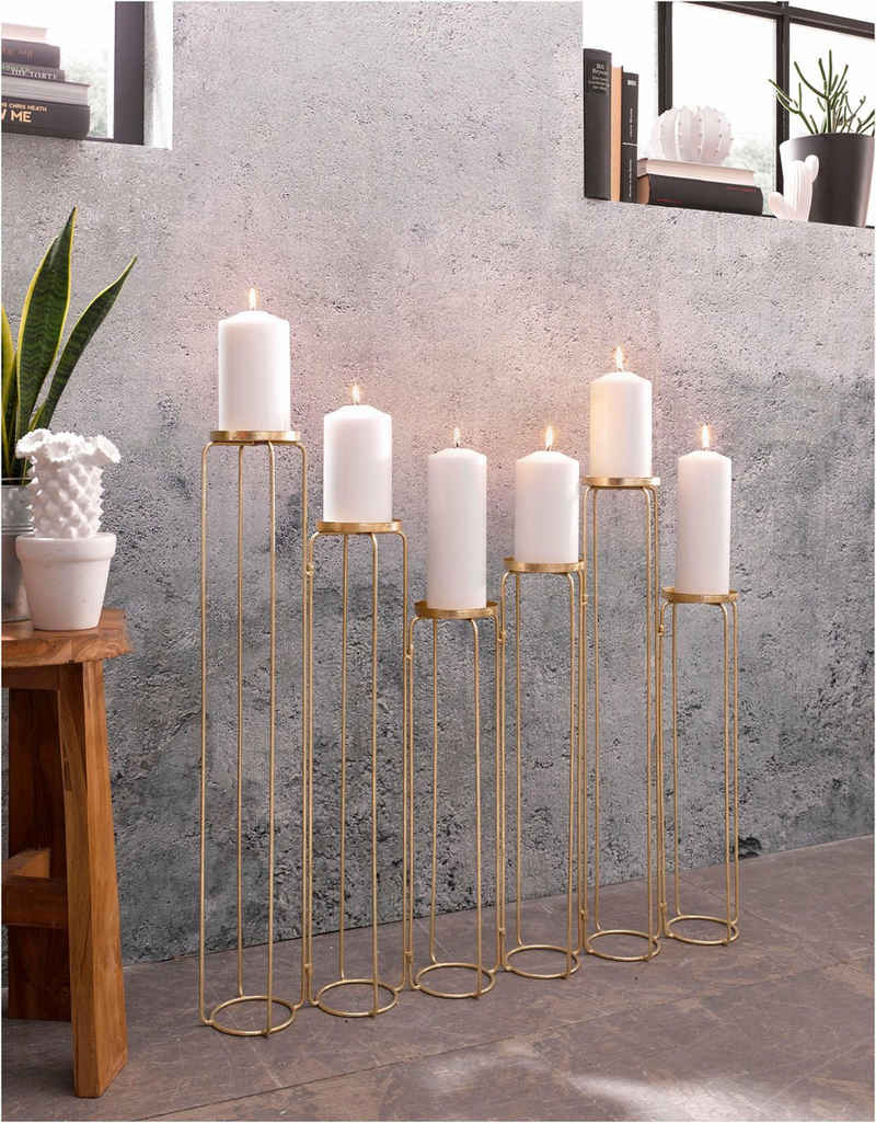 Leonique Kerzenständer Weihnachtsdeko, aus Metall, für Stumpenkerzen, Höhe ca. 65 cm, variabel stellbar