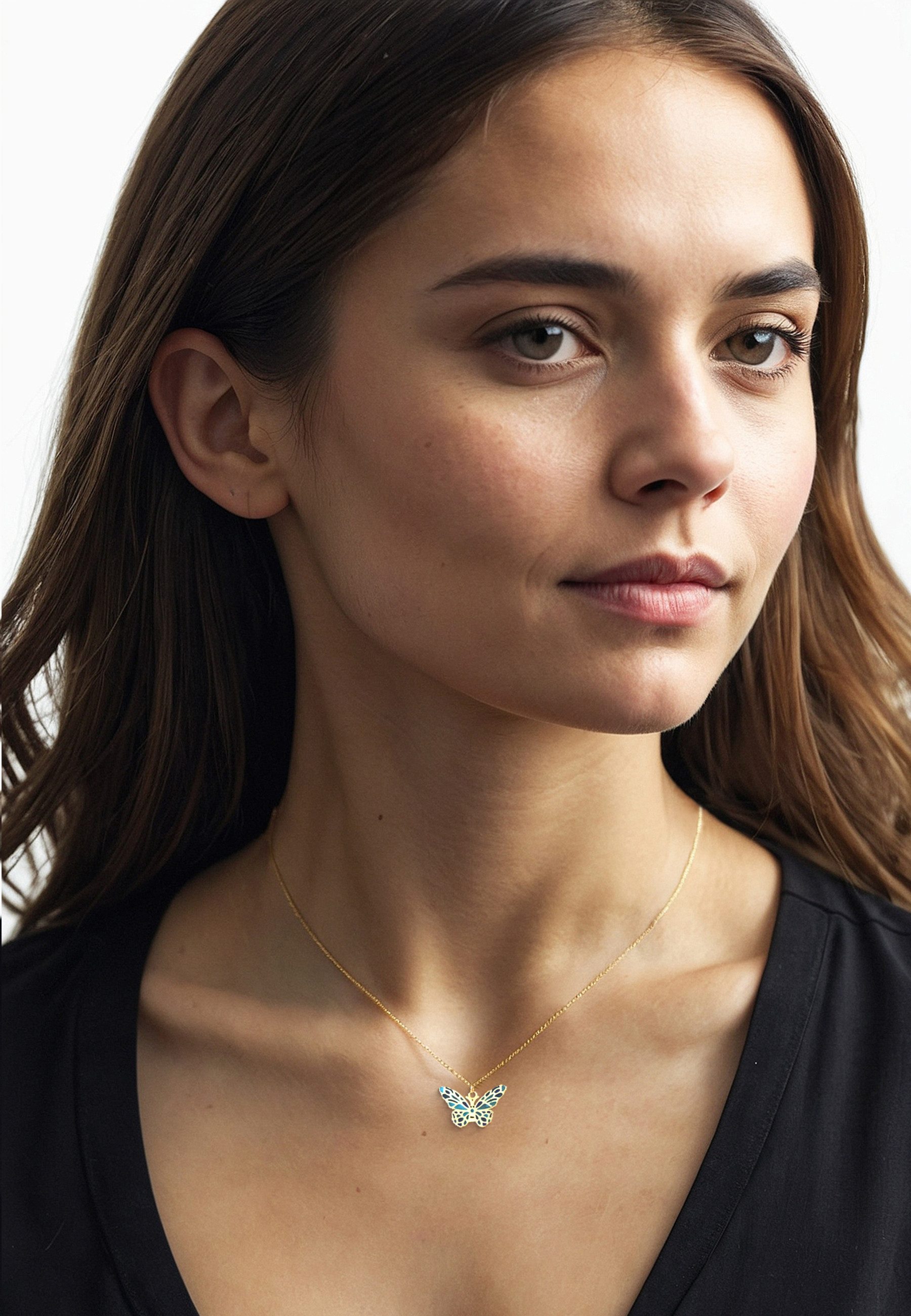 Sofia Milani Kette mit Anhänger Schmetterling, 925 Silber Damen Schmuck - N günstig online kaufen