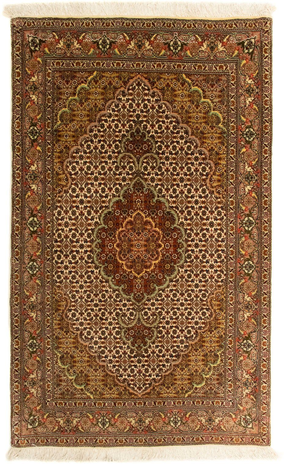 Teppich Täbriz 50 Raj Teppich rechteckig, 7 Höhe: mm, morgenland, handgeknüpft beige, handgeknüpft