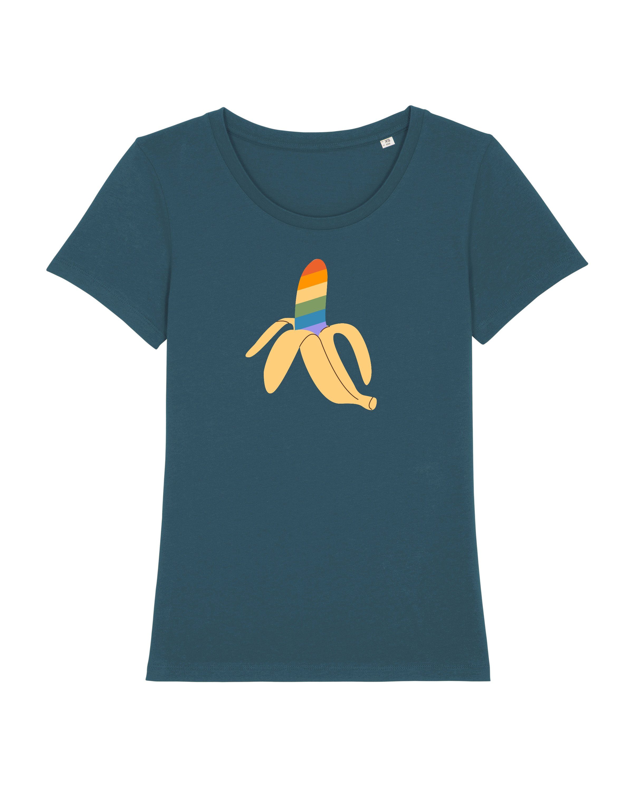 wat? Apparel Print-Shirt Rainbow Banana (1-tlg) pertrol | T-Shirts