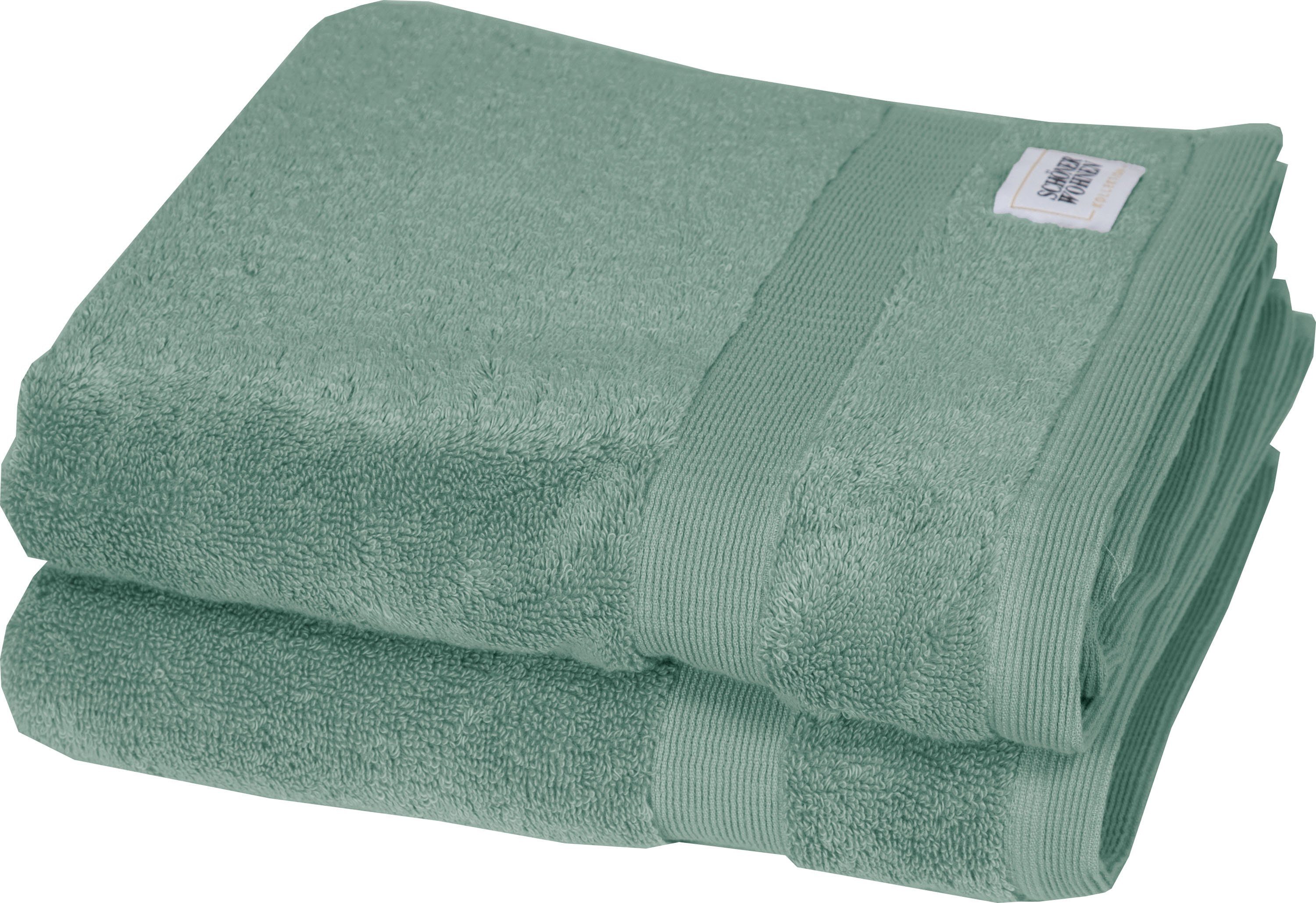 SCHÖNER WOHNEN-Kollektion Handtücher Cuddly, Frottier salbei Airtouch-Qualität trocknende (2-St), schnell