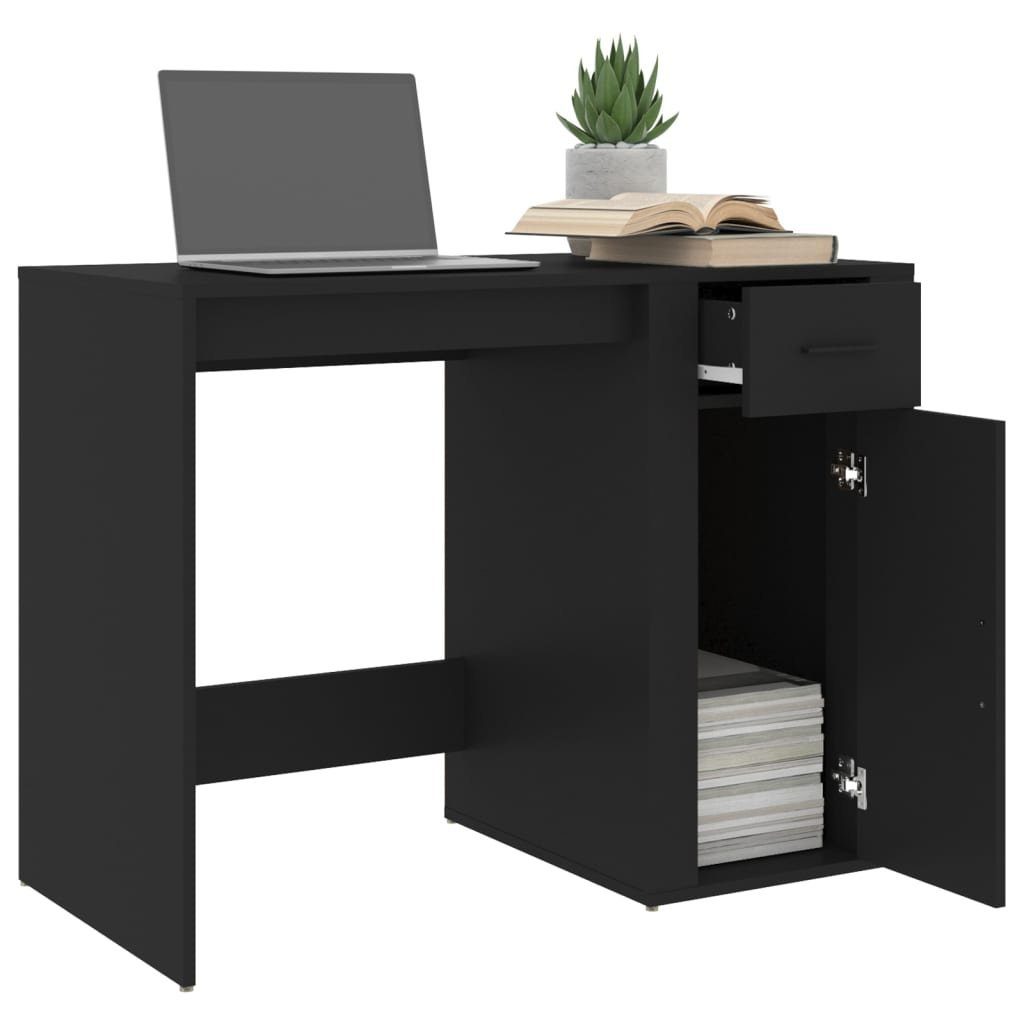 cm Schreibtisch Schwarz 100x49x75 furnicato Holzwerkstoff