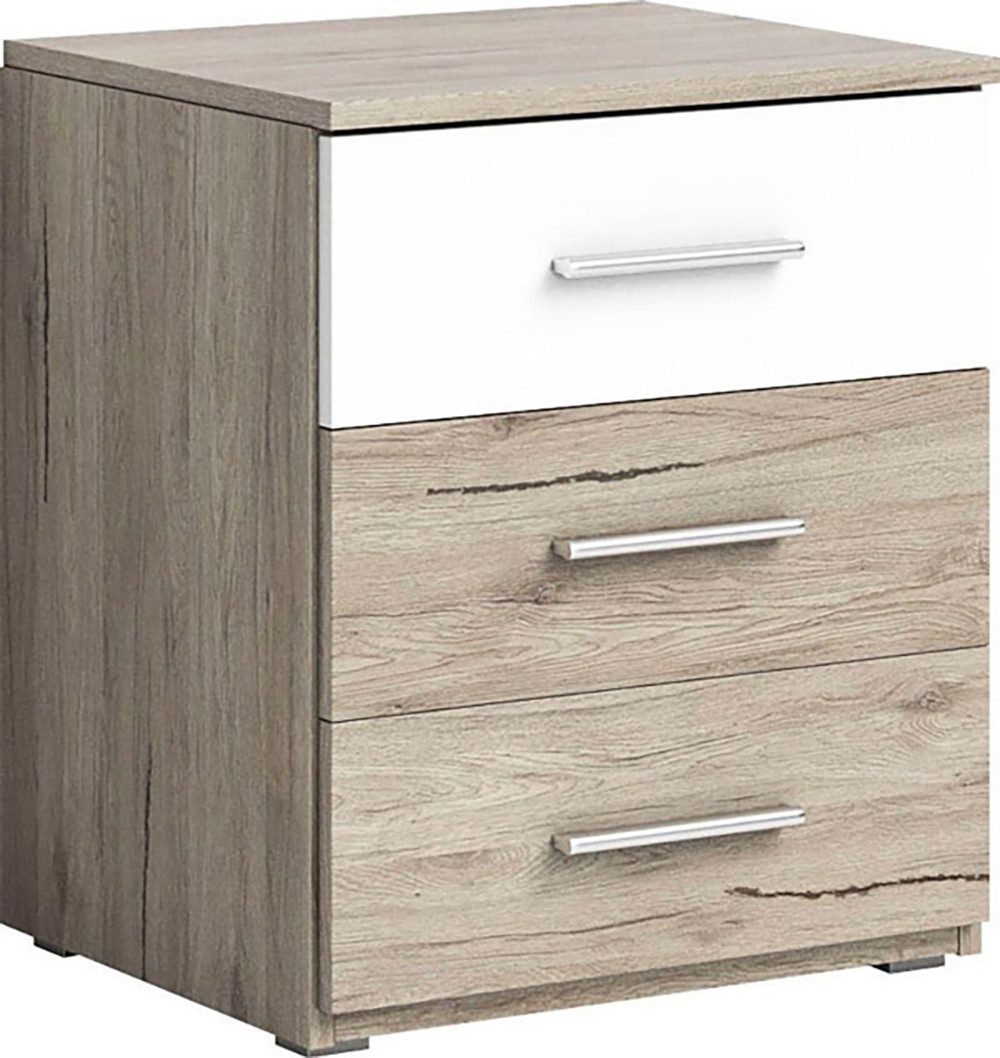Helvetia Nachtschrank Beta (1-St) 47cm eiche sanremo weiß