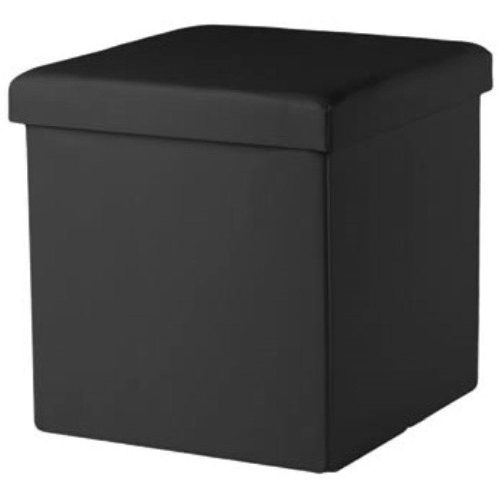Premium-Sitzhocker), St., faltbar Mucola Schwarz Polster Aufbewahrungsbox Stauraum Faltbare (3 Sitzhocker Truhe Kunstleder Sitzhocker