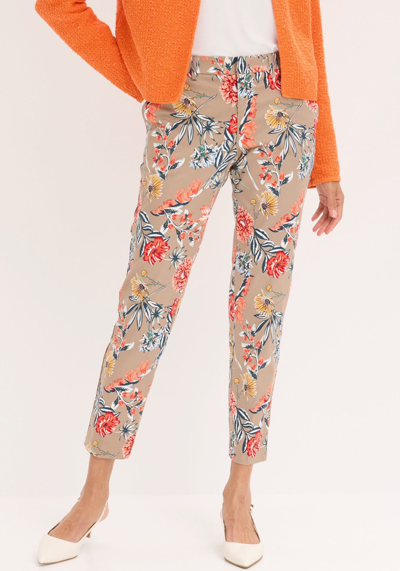 bonprix 7/8-Hose (1-tlg) aus Baumwolle mit Elasthan, Regular Fit, femininer Stil