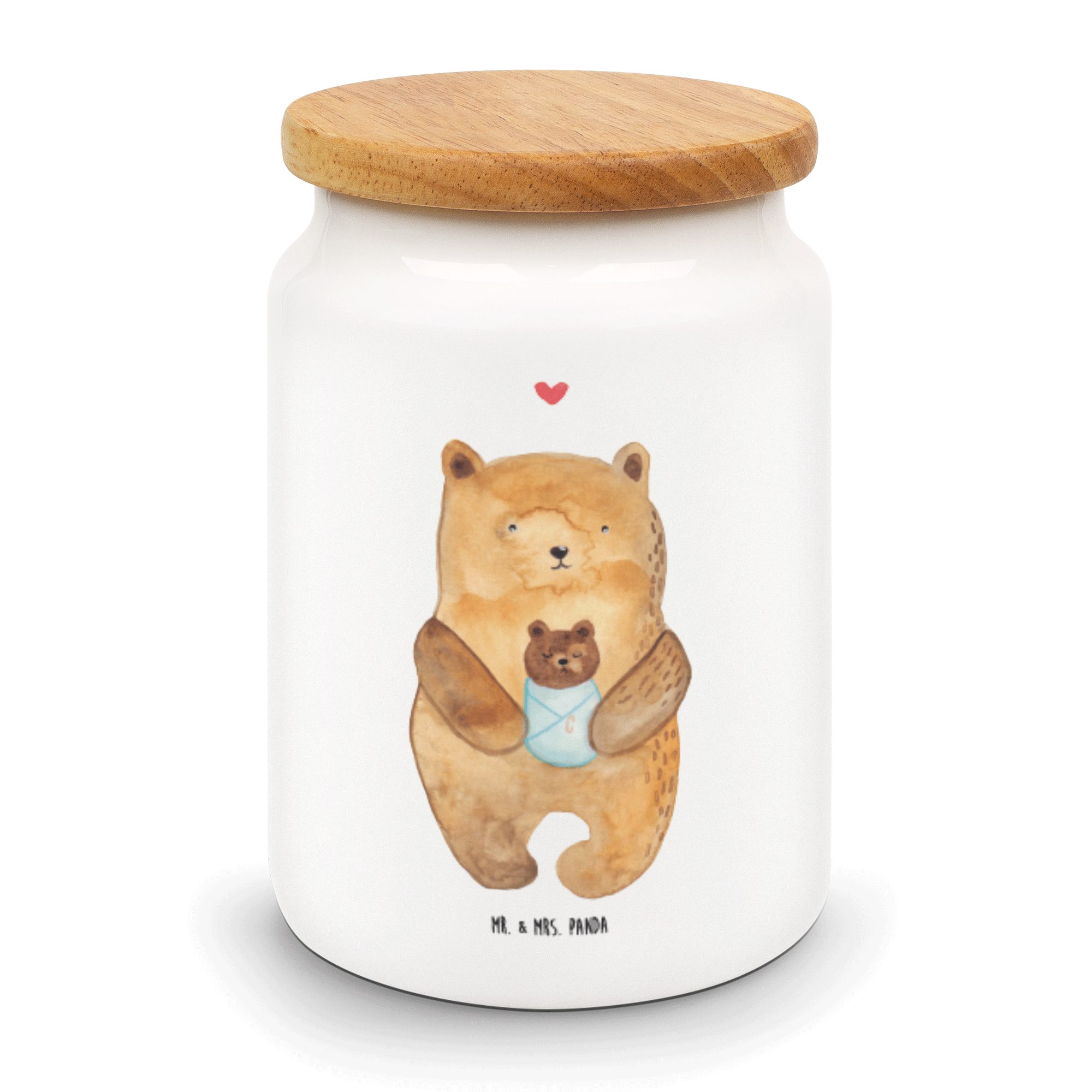 Weiß Mrs. Vorratsdose - Teddy, Bär Nichte, Dos, Keramik, mit Aufbewahrungsdose, (1-tlg) Mr. Baby Panda Geschenk, - &