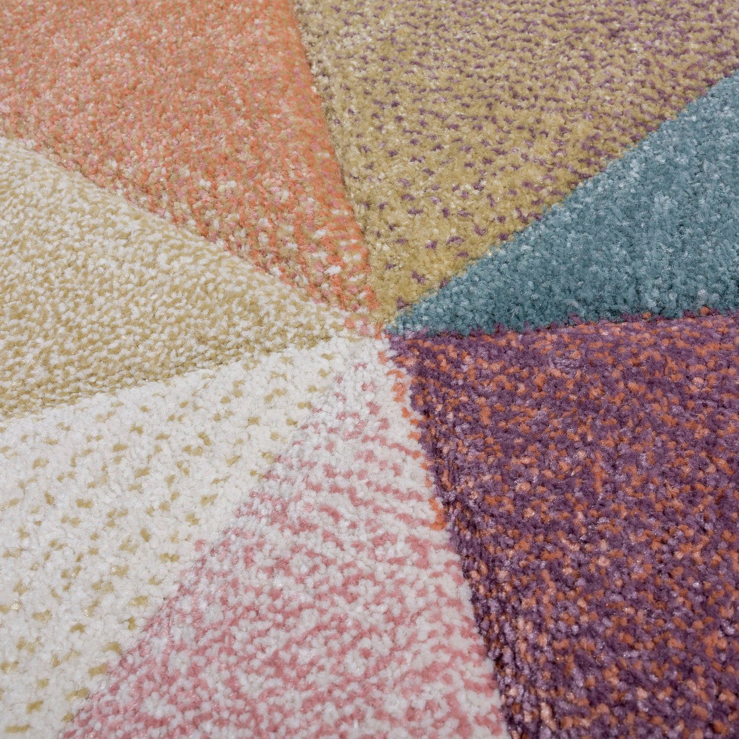Teppich »Kosy 310«, Paco Home, rechteckig, Höhe 16 mm, Kurzflor, modernes geometrisches Muster, in schönen Pastell-Farben, ideal im Wohnzimmer & Schlafzimmer-HomeTrends