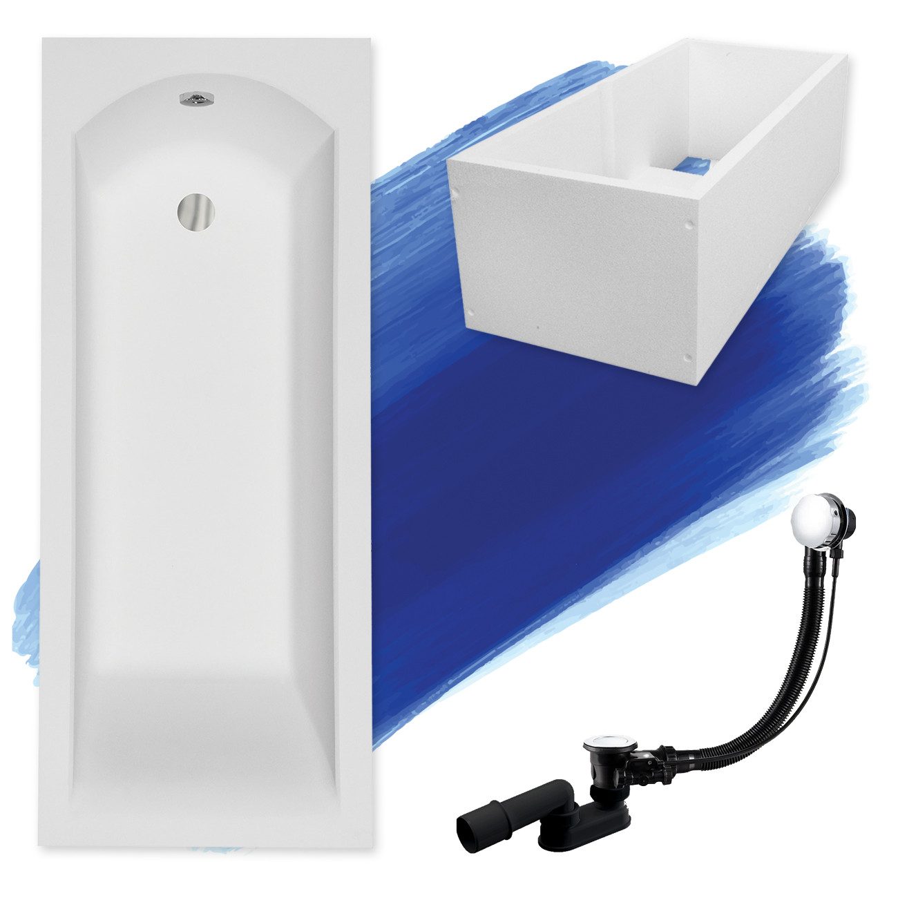 KOLMAN Badewanne Rechteck Shea 170x70, Ablaufgarnitur günstig online kaufen