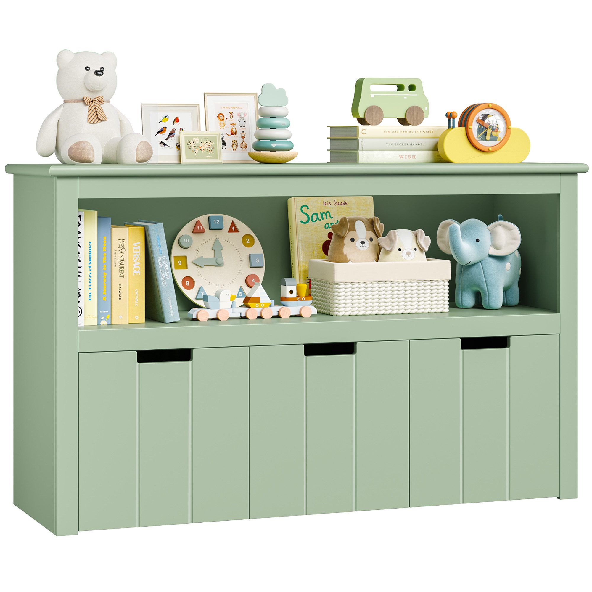 Homfa Kinderregal, Spielzeugtruhe Bücherregal 3 Schubladen mit Rollen 102 x günstig online kaufen