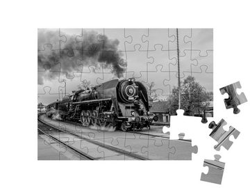 puzzleYOU Puzzle Dampfzug, schwarz-weiß, 48 Puzzleteile, puzzleYOU-Kollektionen Historische Bilder