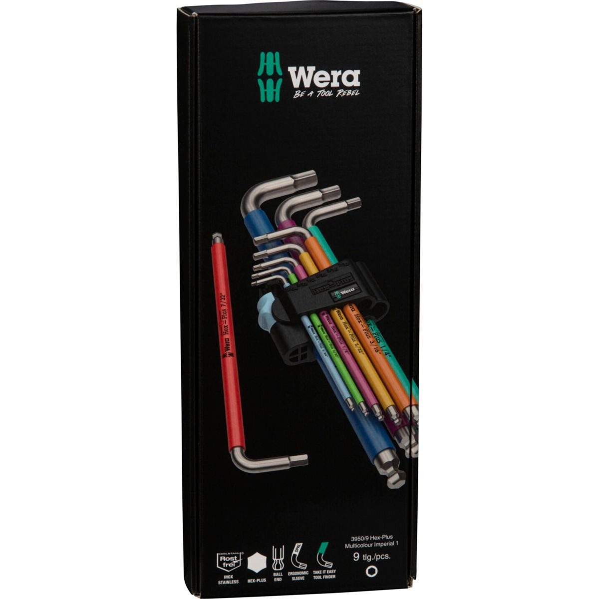 Wera Steckschlüssel 3950/9 Hex-Plus Multicolour Imperial Stainless 1