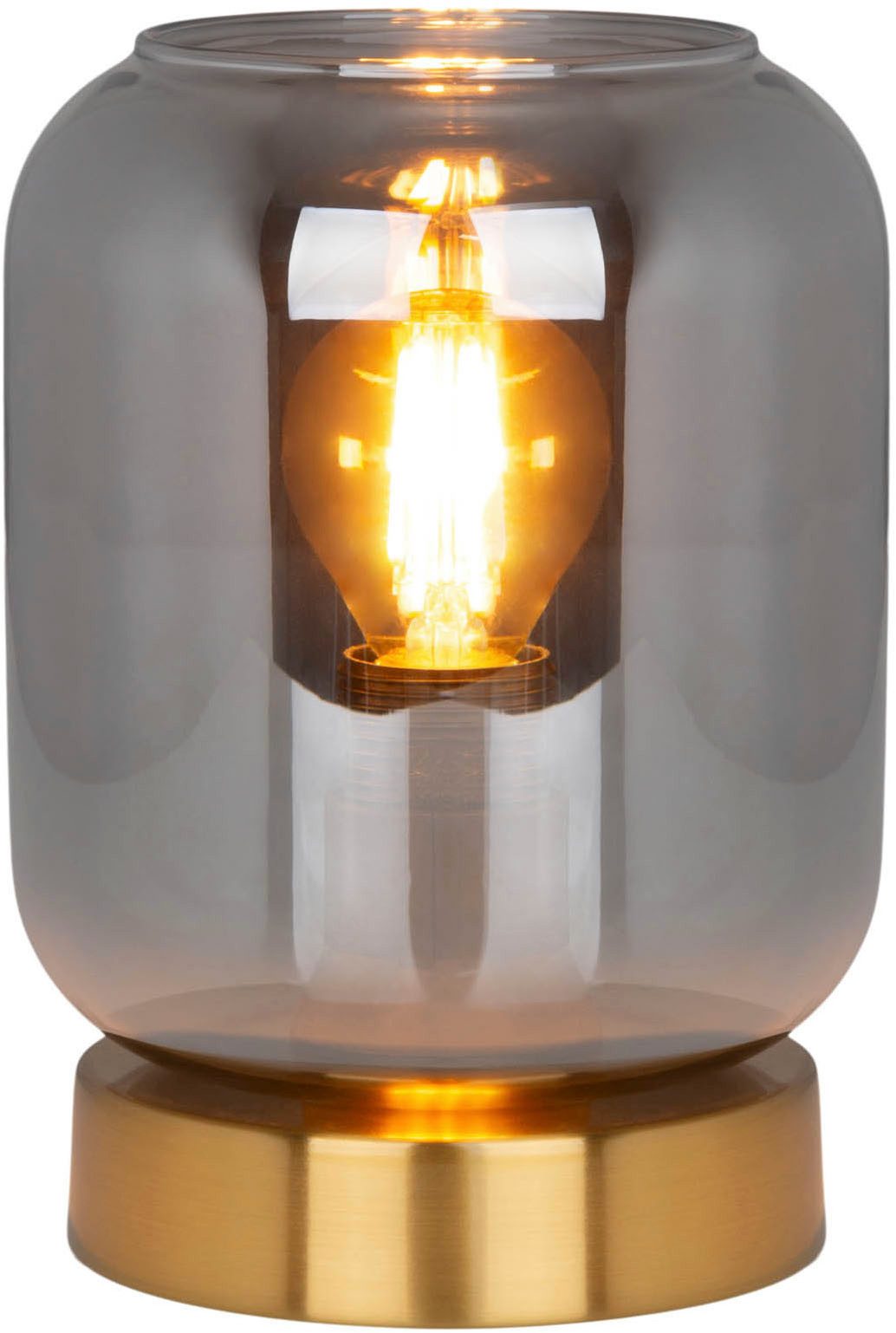 näve Tischleuchte Alessio, ohne Leuchtmittel, Rauchglas, exkl. 1 x E14, Zul günstig online kaufen